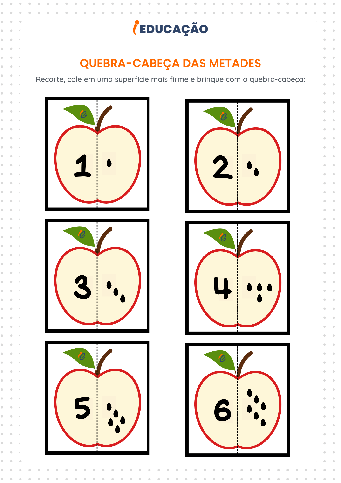 Atividade de matemática para 1 ano e 2 ano, Jogo