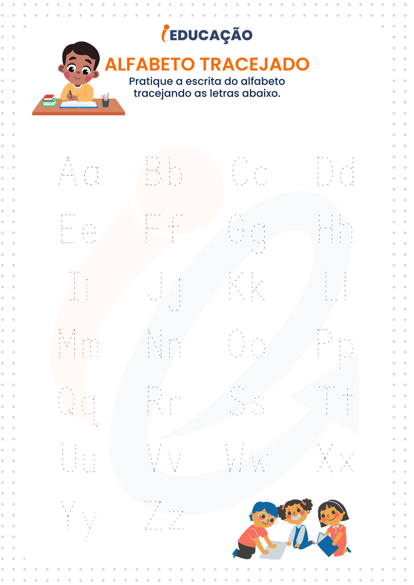 Atividades de alfabetização - alfabeto pontilhado