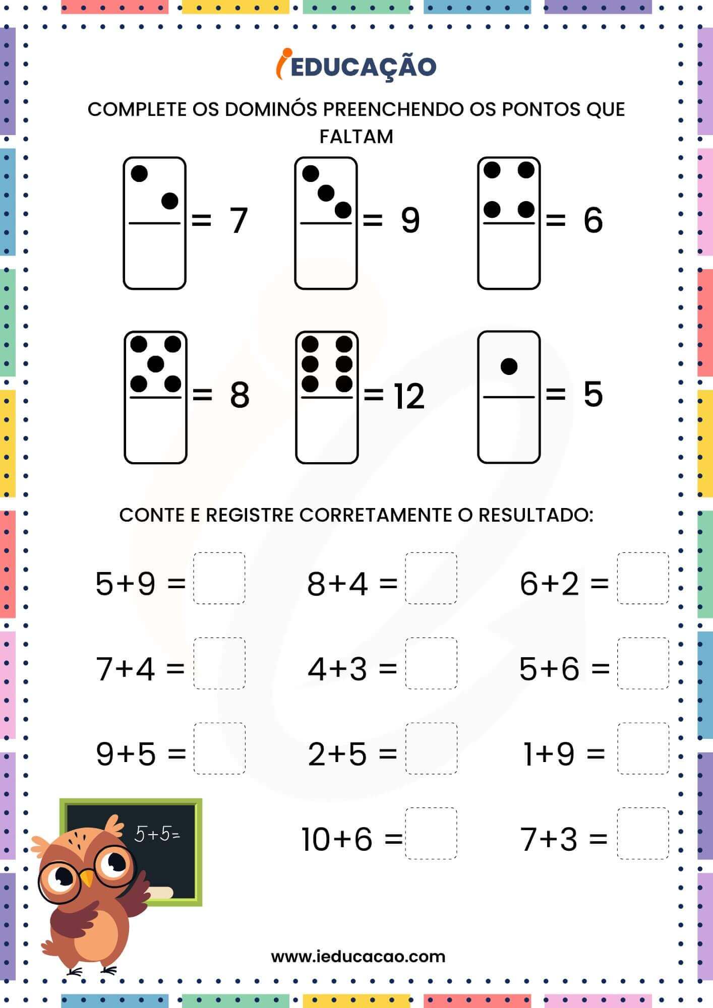 Atividades de Matemática para o 1º Ano Alinhadas à BNCC - iEducação Atividades de Matemática para o 1º Ano - Atividade de Adição para o 1º ano_