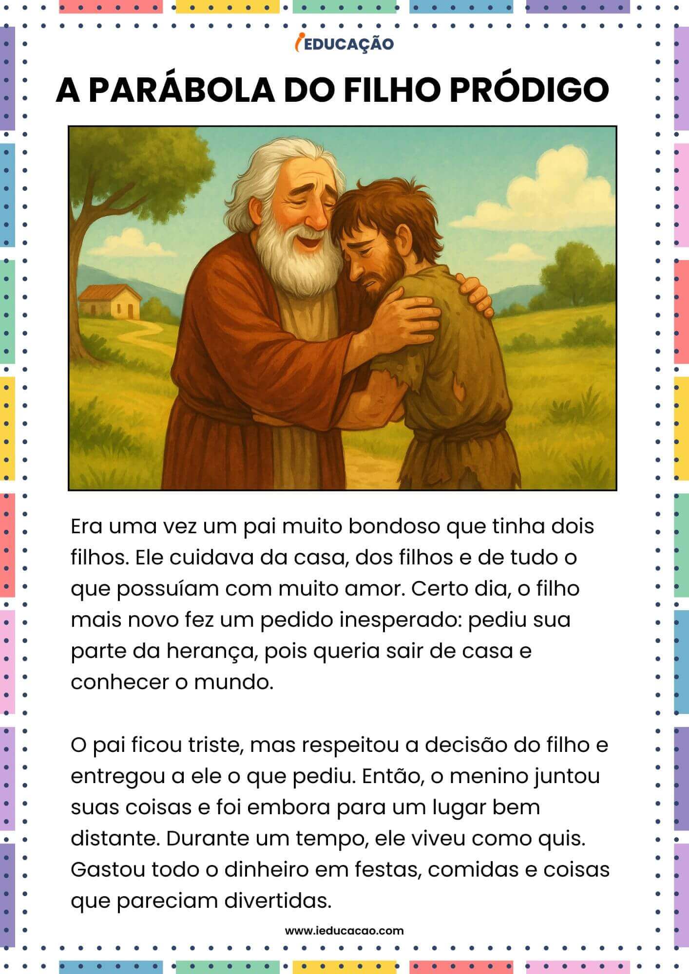 5 Histórias Infantis da Bíblia com Aprendizagens Valiosas - iEducação Histórias Infantis da Bíblia - A parábola do Filho Pródigo