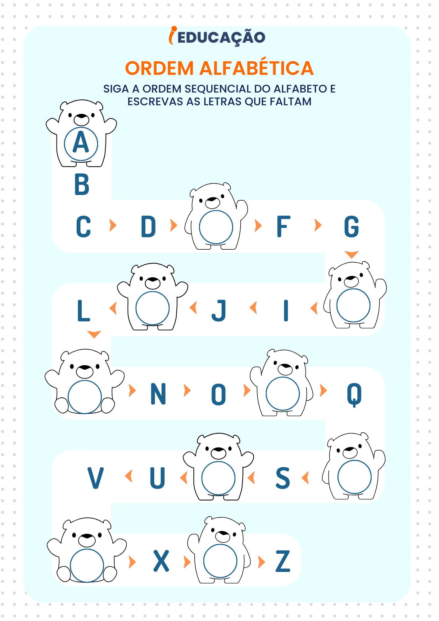 Atividade de Alfabetização com Sequenciação do alfabeto