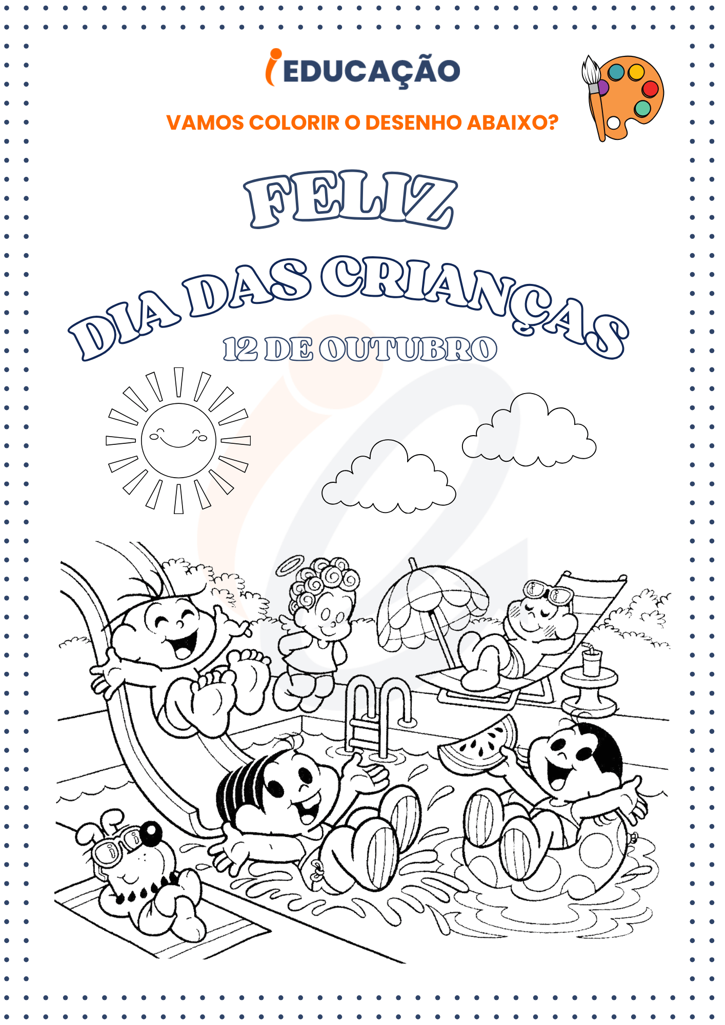 Jogo de educação para crianças, página para colorir de desenhos