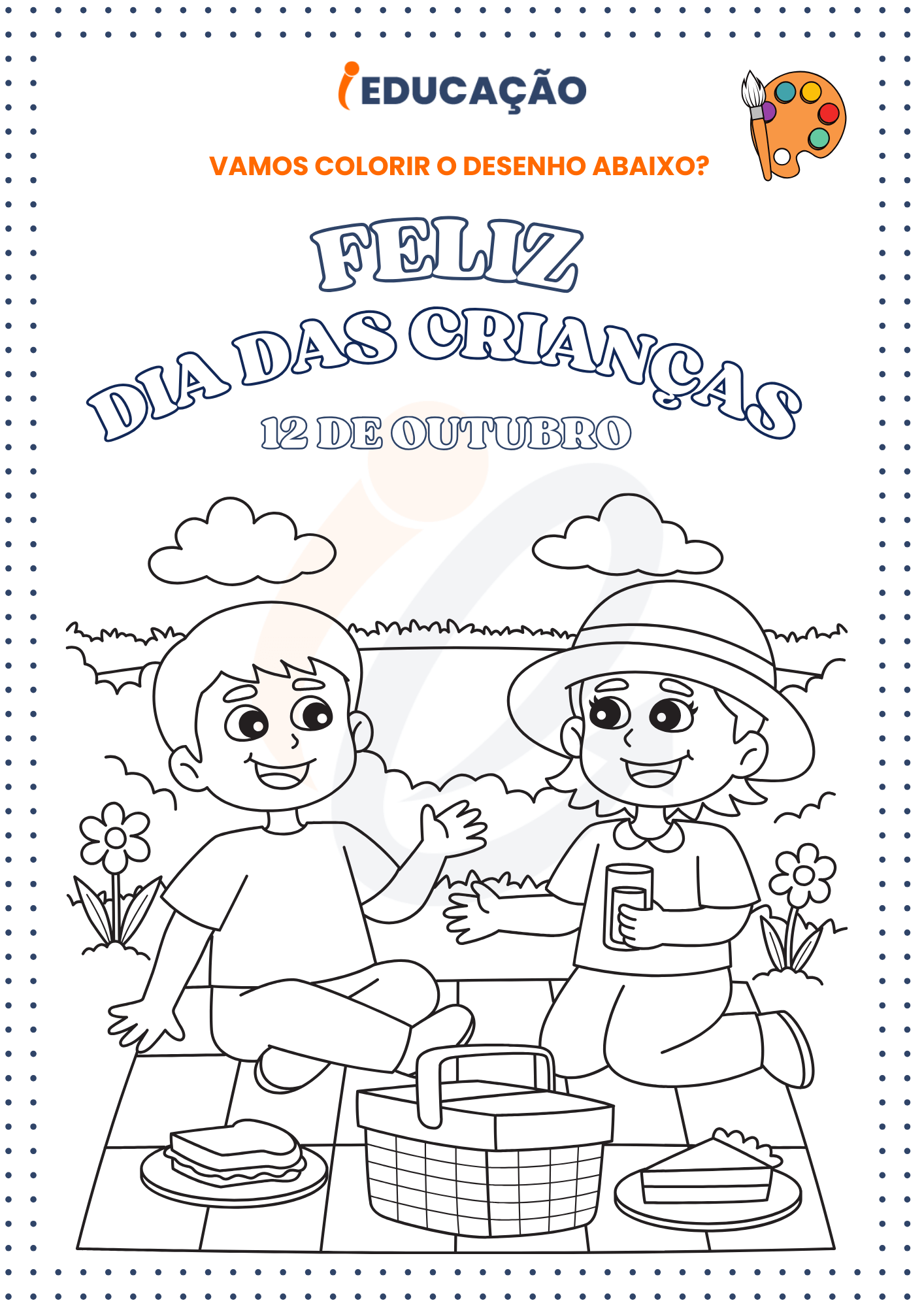 Desenhos de Dia das Crianças para colorir - Bora Colorir