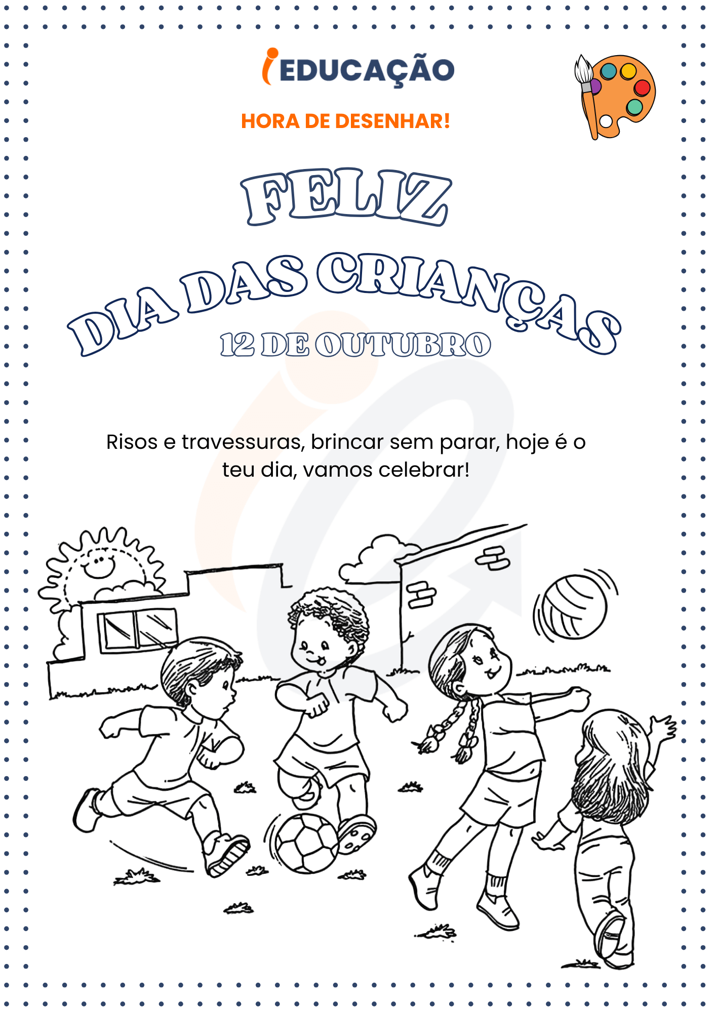 Desenhos para colorir com o tema POP IT e Dia das Crianças