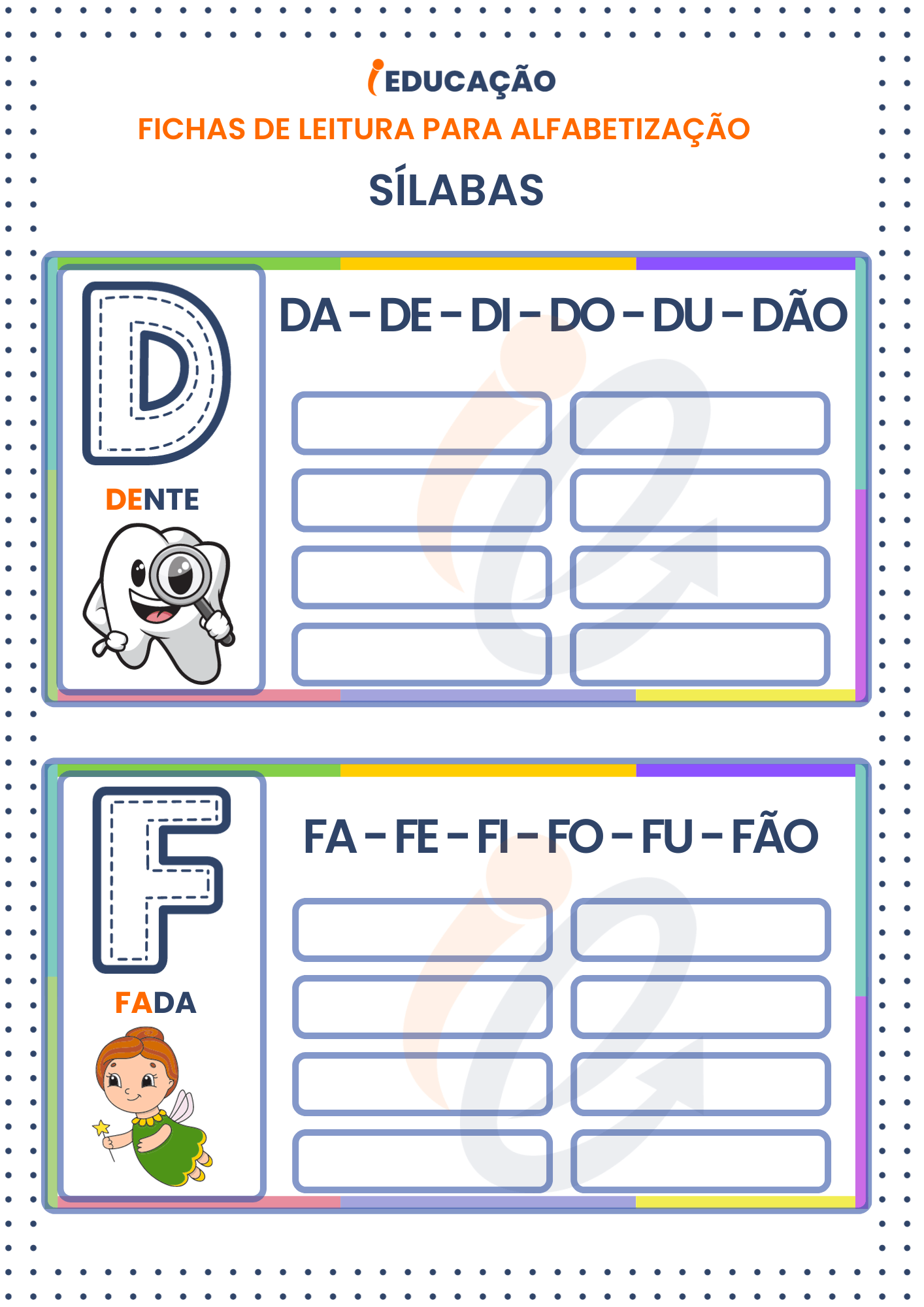 Fichas de Leitura para Alfabetização - Jogos e Brincadeiras