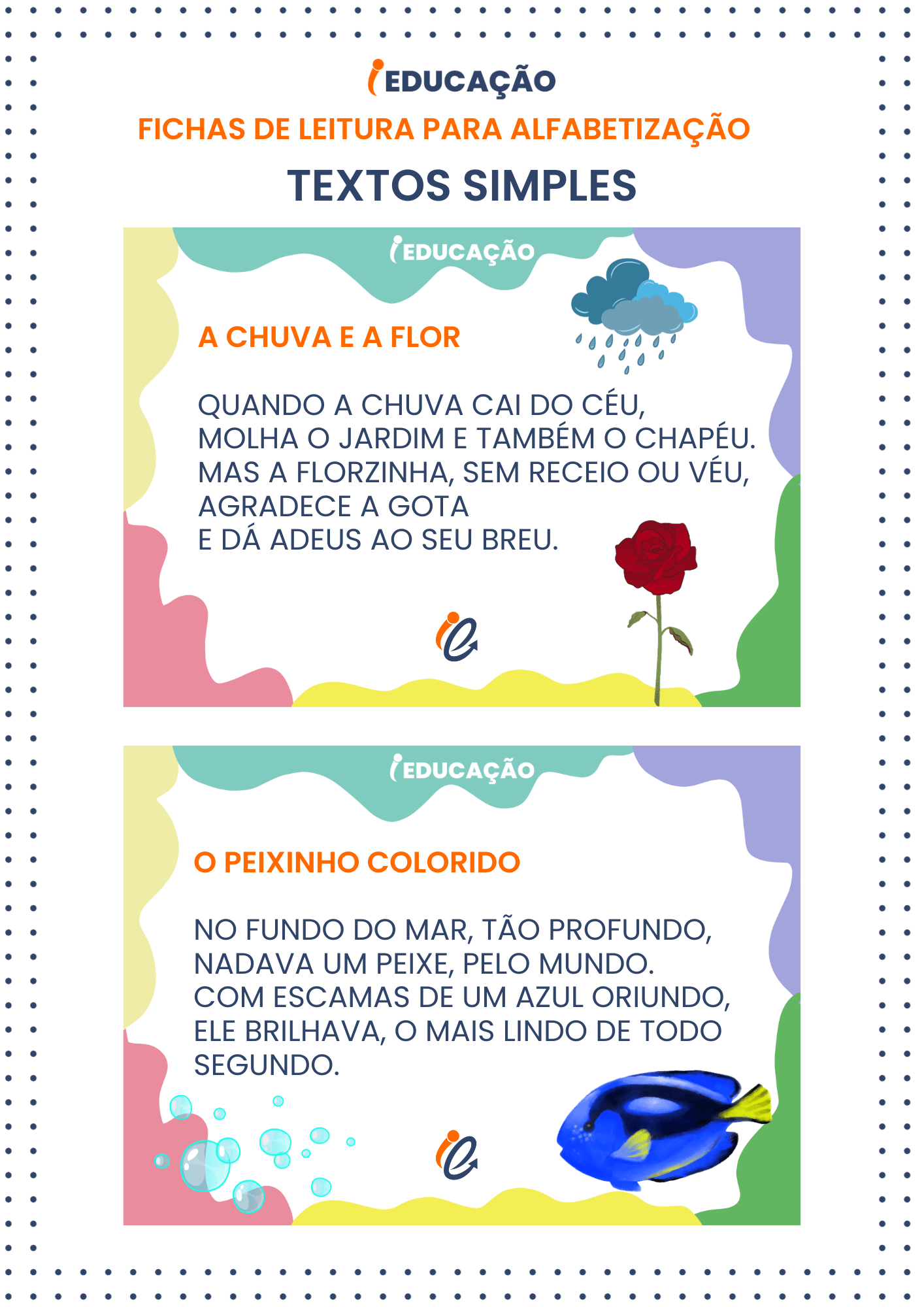 Fichas de Leitura para Alfabetização: Textos Simples para Interpretação