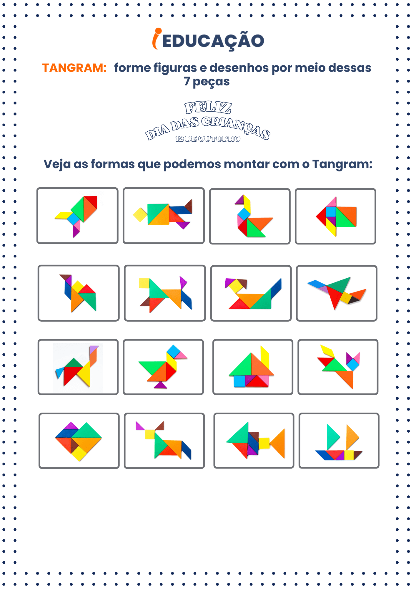 Jogos Educativos para o Dia das Crianças - Tangram - Anexo