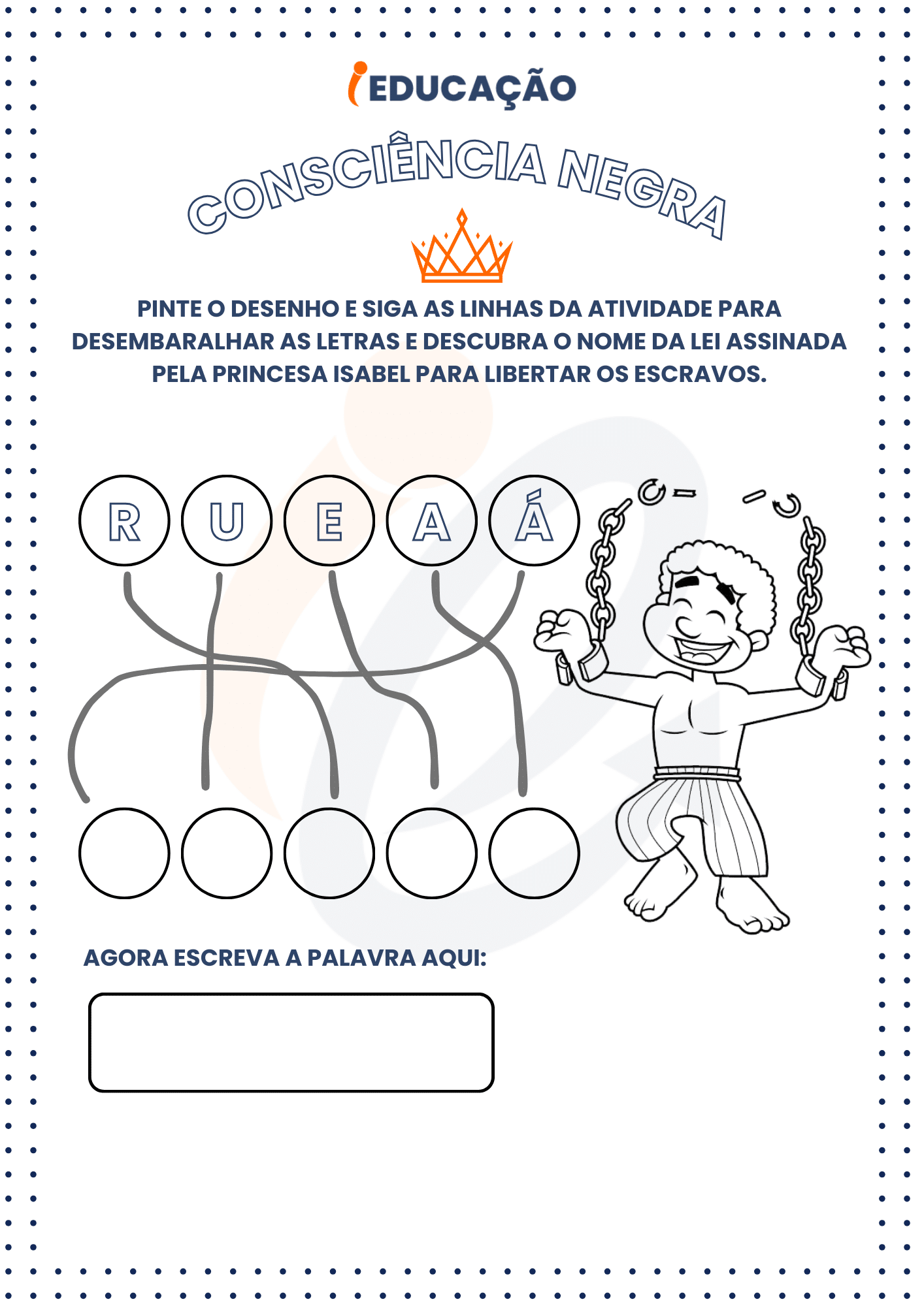 Atividades com os desenhos da Consciência Negra