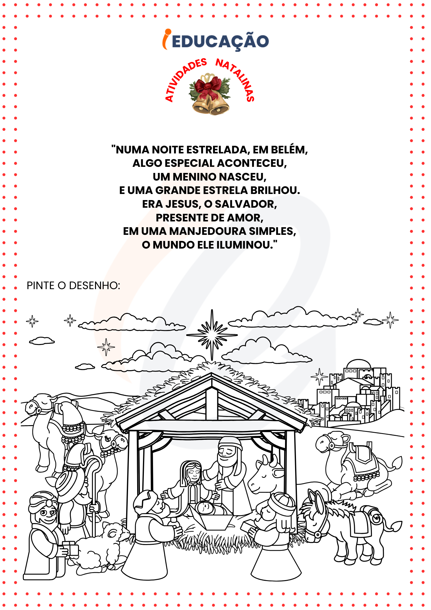 Atividades Educação Infantil: DESENHOS PARA COLORIR NATAL - 12 PÁGINAS