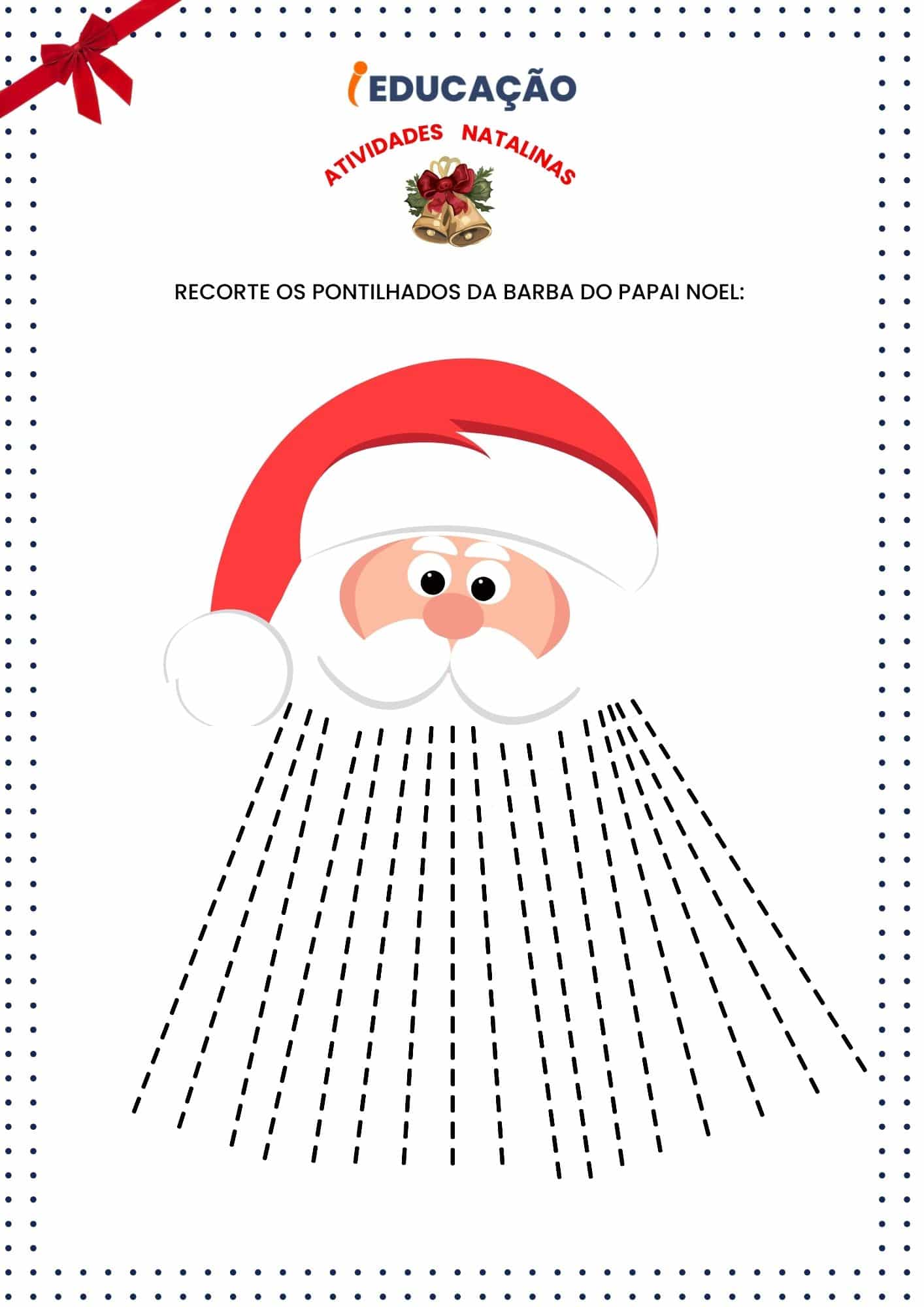 Atividade do Natal para Educação Infantil - Recorte a barba do Papai Noel