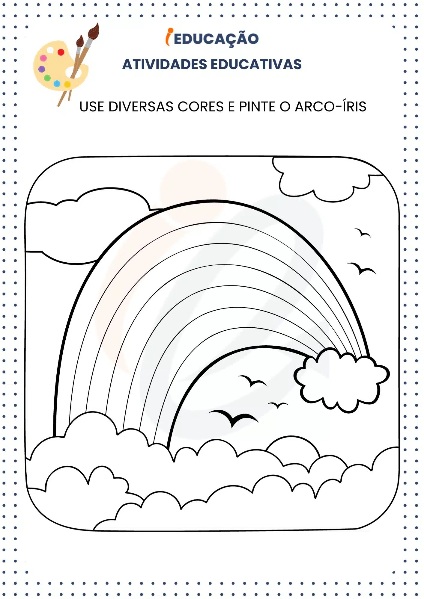 Atividades e Brincadeiras Educativas para Colônia de Férias - iEducação Atividades Educativas. pinte o arco-íris