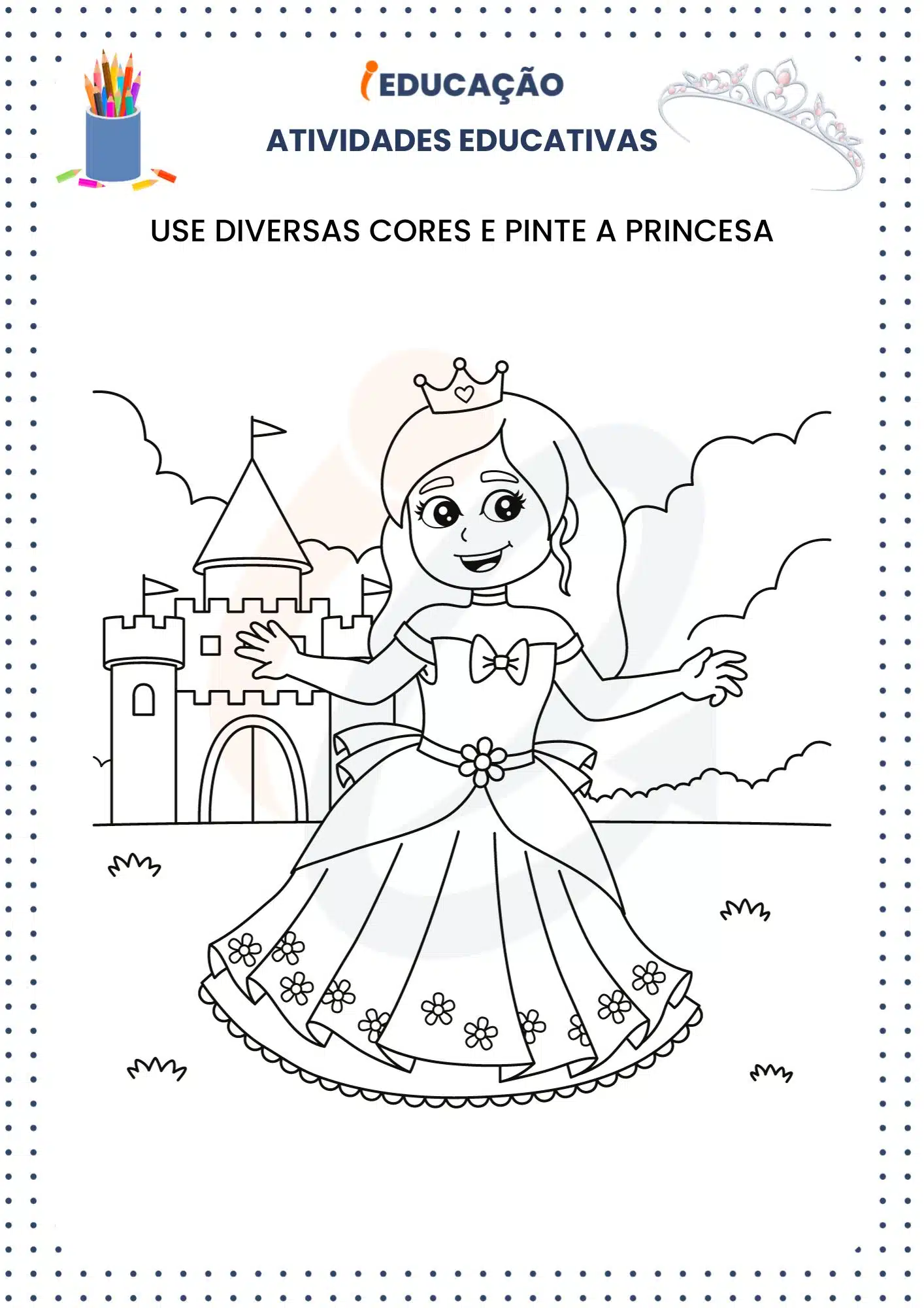 Atividades e Brincadeiras Educativas para Colônia de Férias - iEducação Atividades Educativas_ Pintar a Princesa