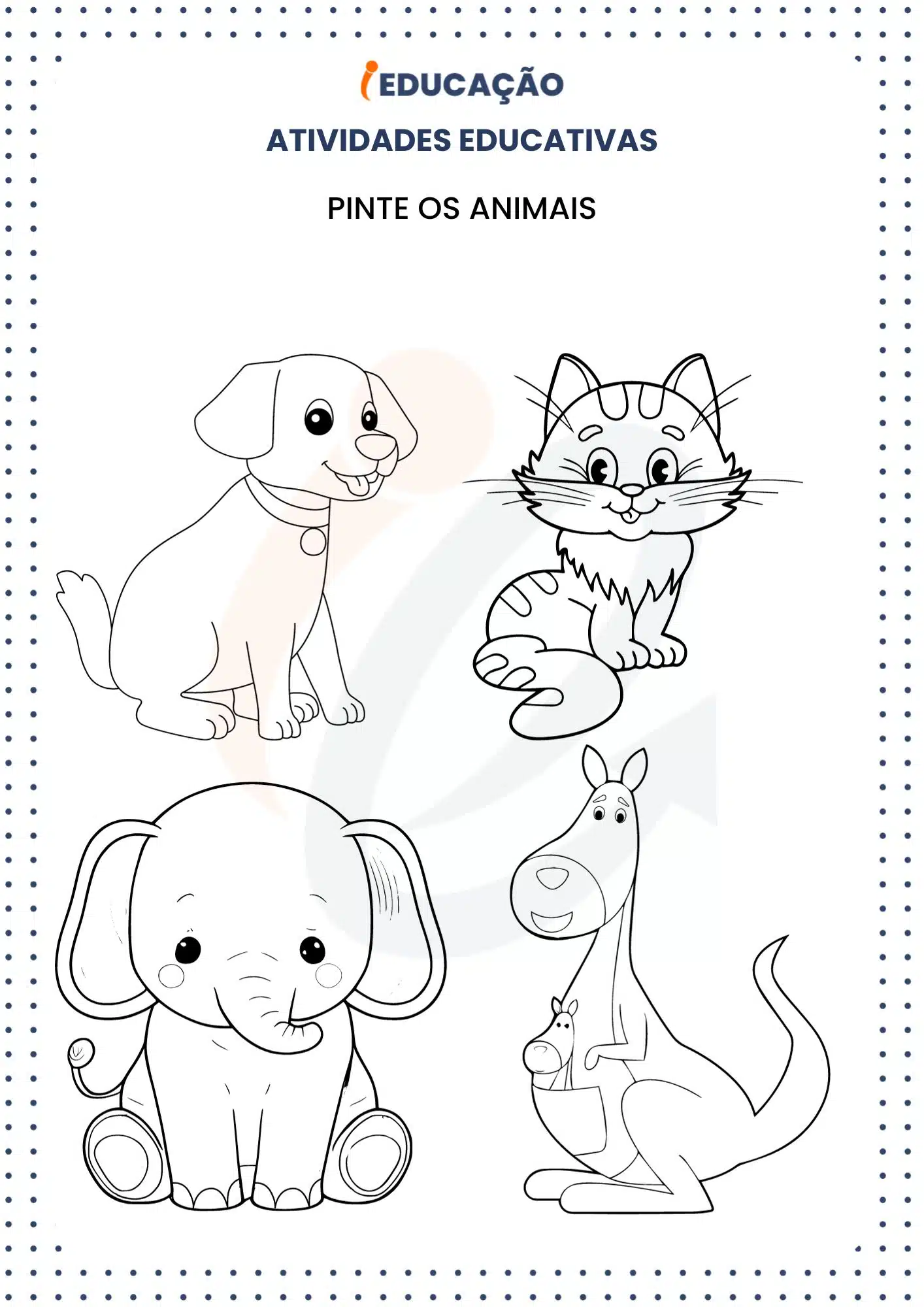 Atividades e Brincadeiras Educativas para Colônia de Férias - iEducação Atividades Educativas_ Pinte os Animais