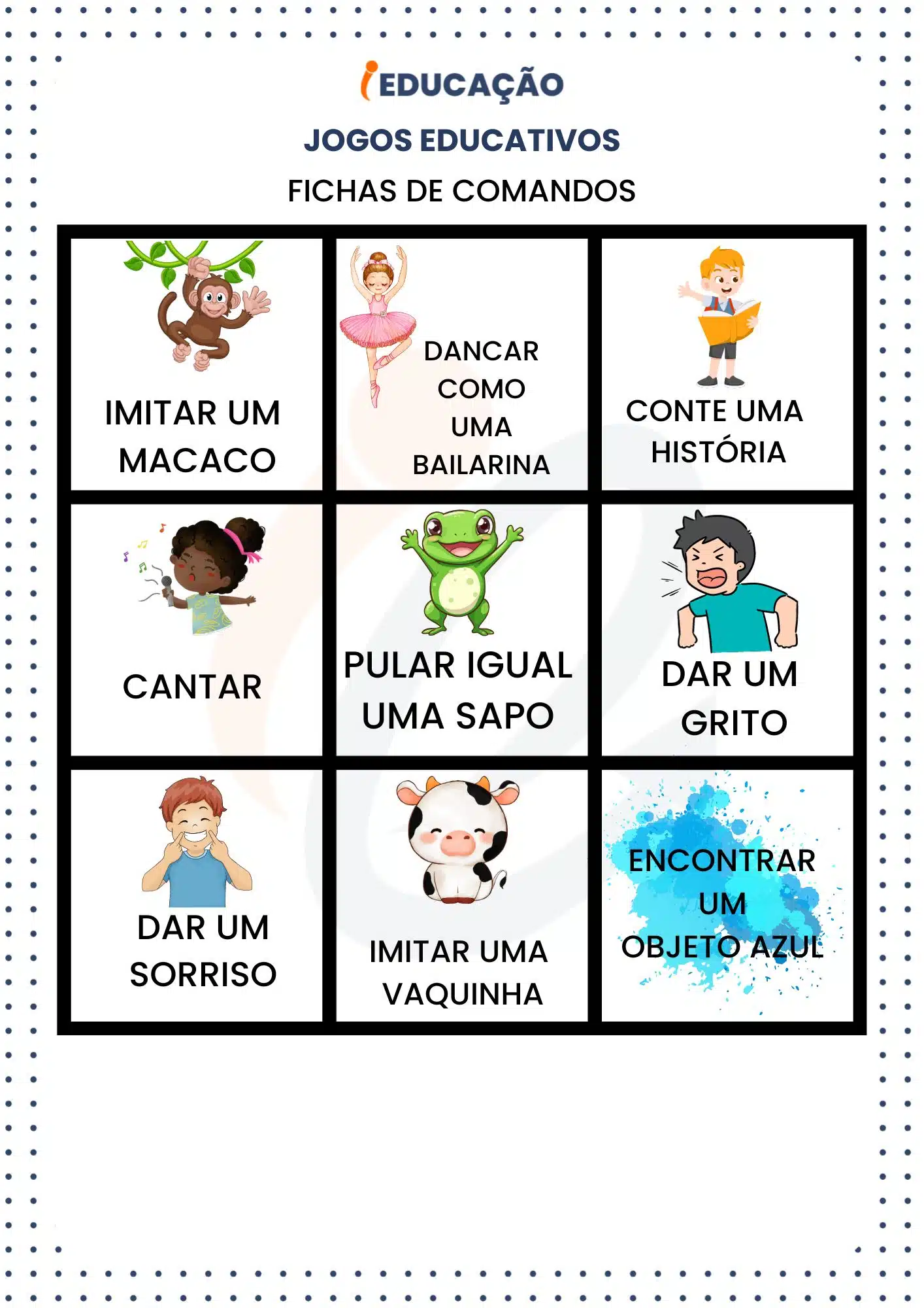 Atividades e Brincadeiras Educativas para Colônia de Férias - iEducação Jogos Educativos_ Fichas das palavras