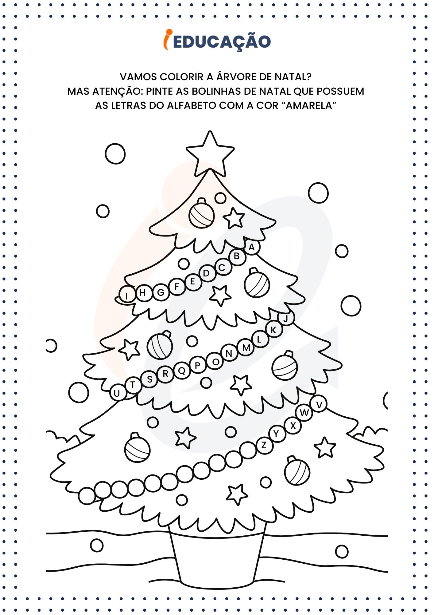 Desenho Montando Árvore de Natal para Colorir - Desenho para Colorir