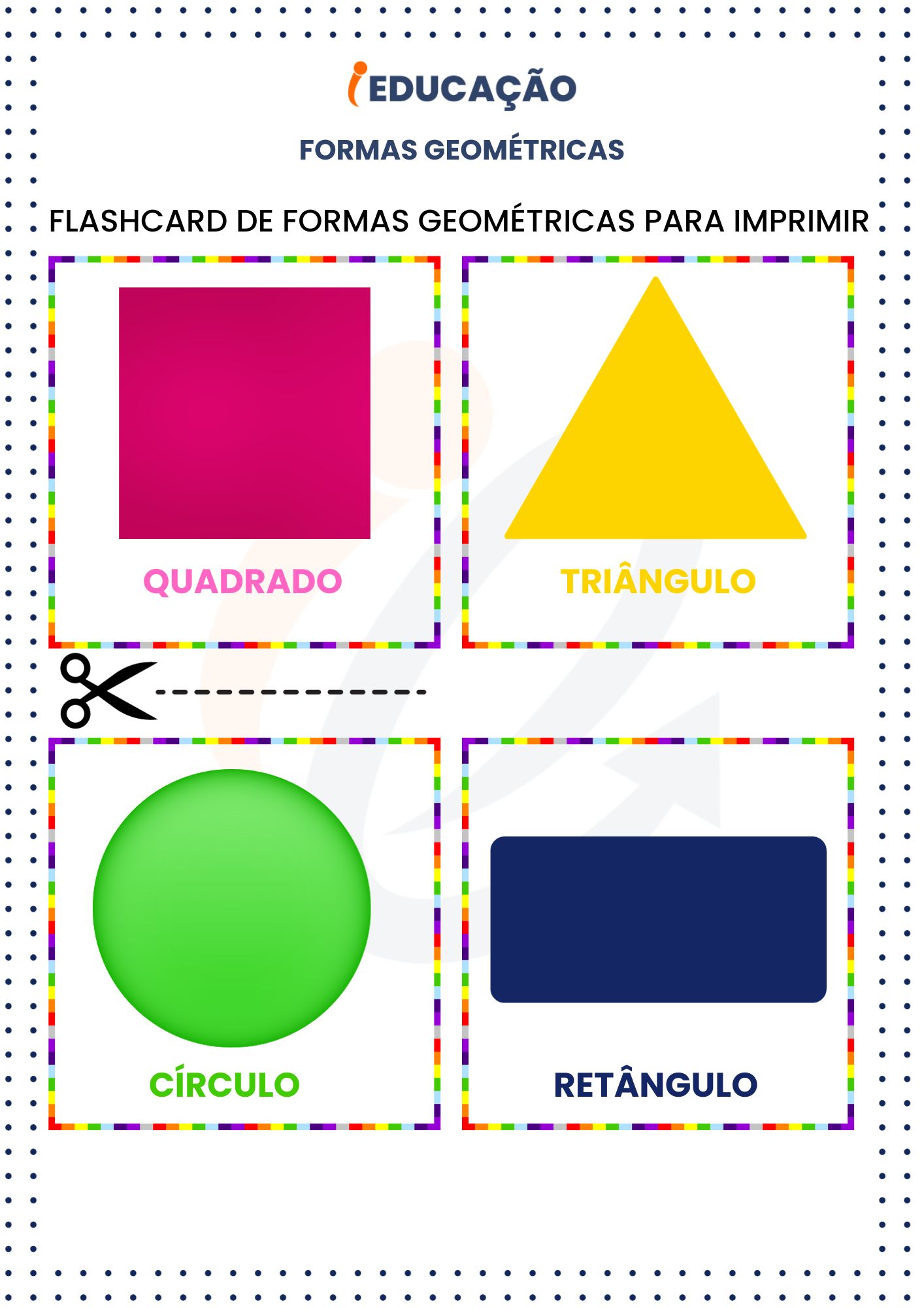 Atividade formas geométricas_ Flashcard de formas geométricas para imprimir.
