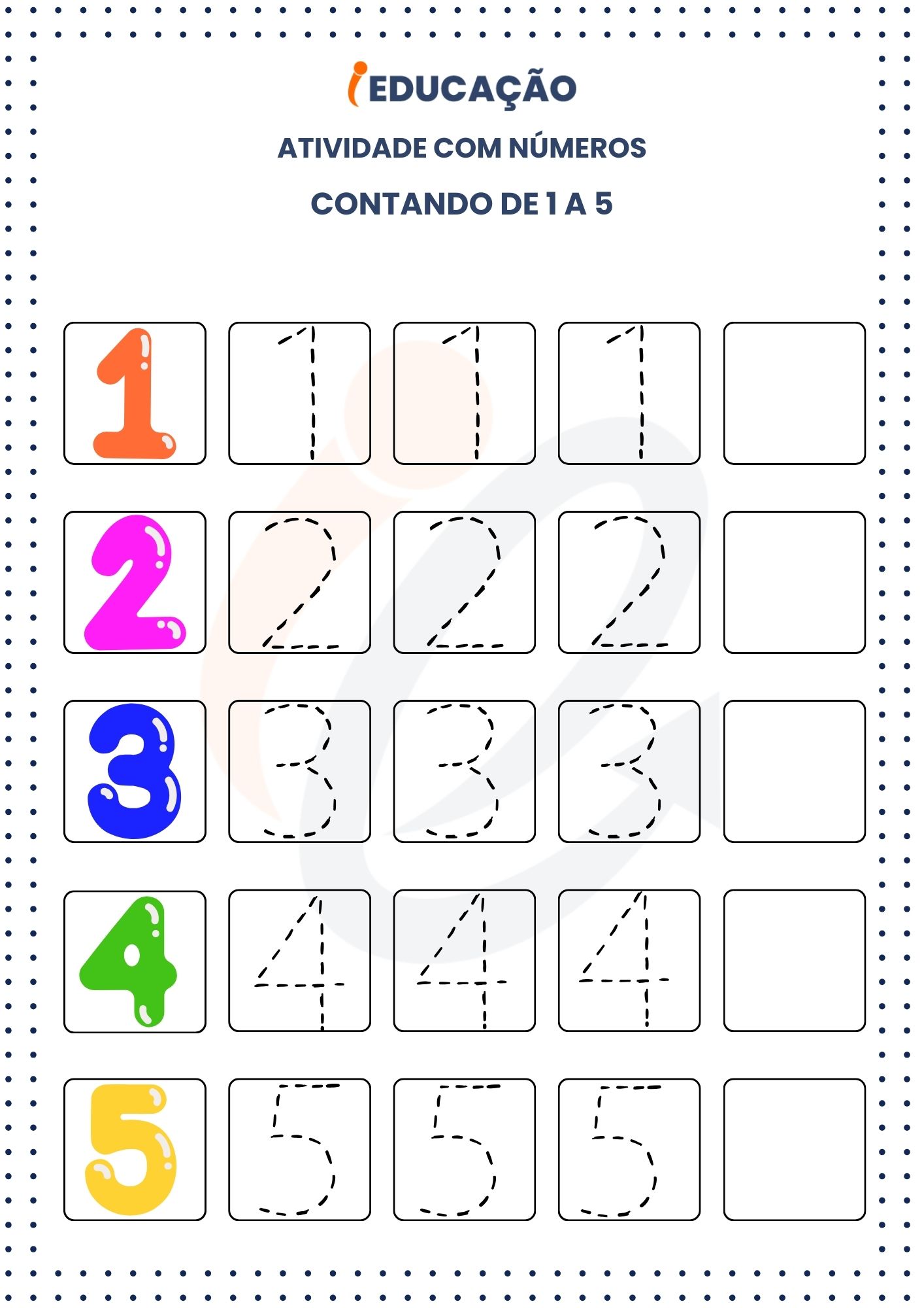 Atividades com números_ Contando de 1 a 5