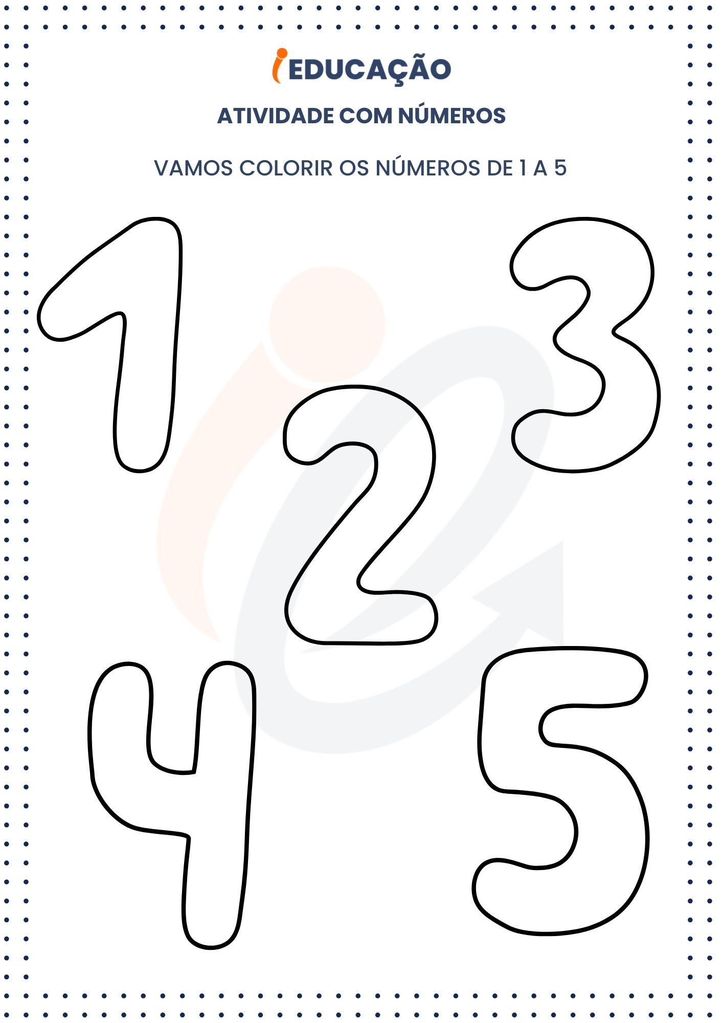 Atividades com números_ vamos colorir os números 1 a 5