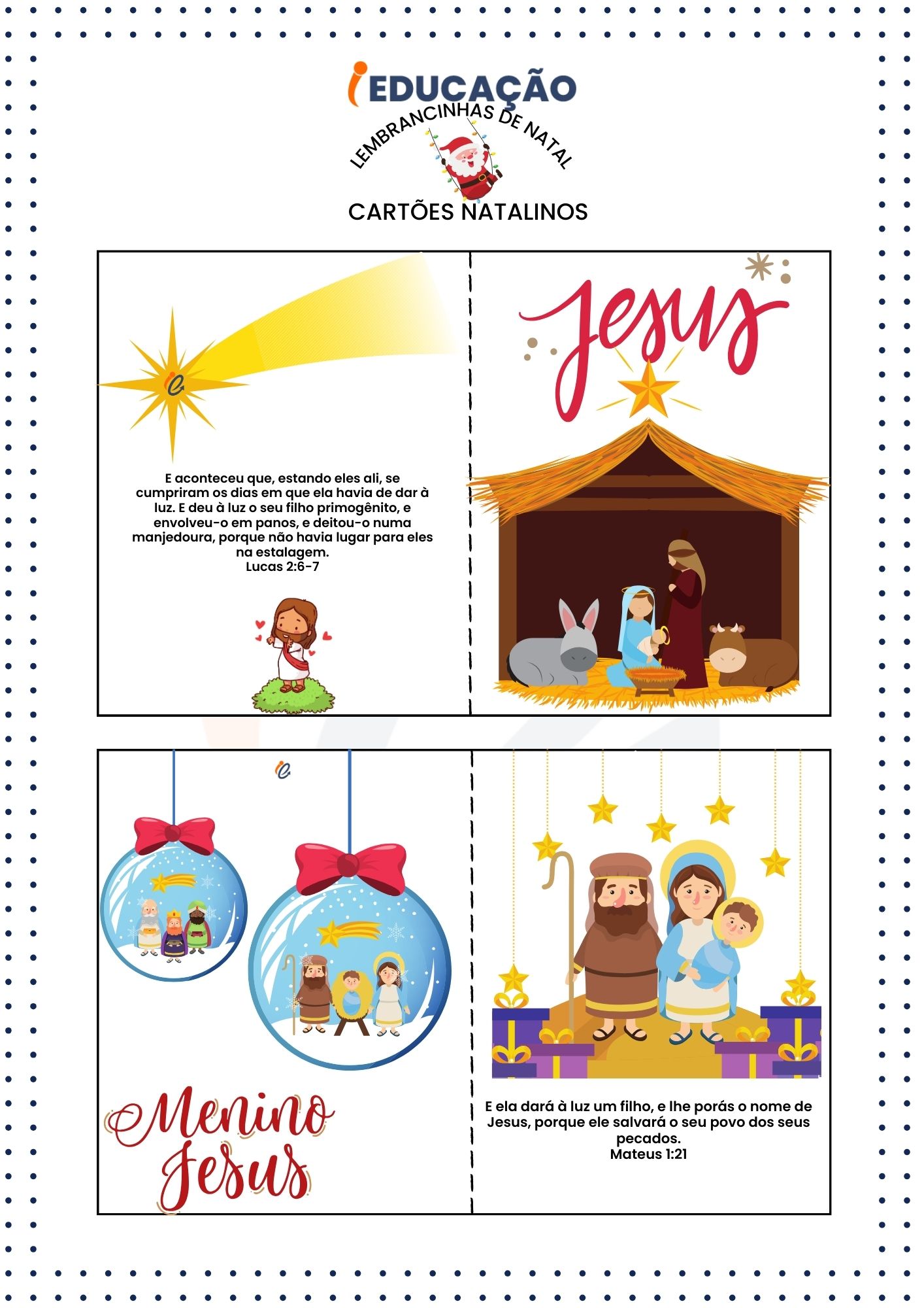 Cartão de Natal nascimento de Jesus