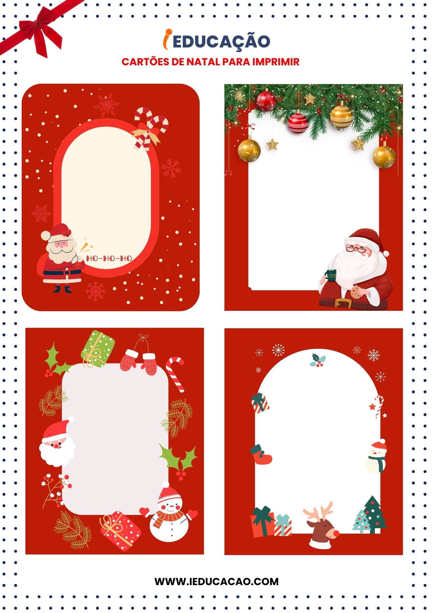 Cartão de Natal para Imprimir_ Papai Noel