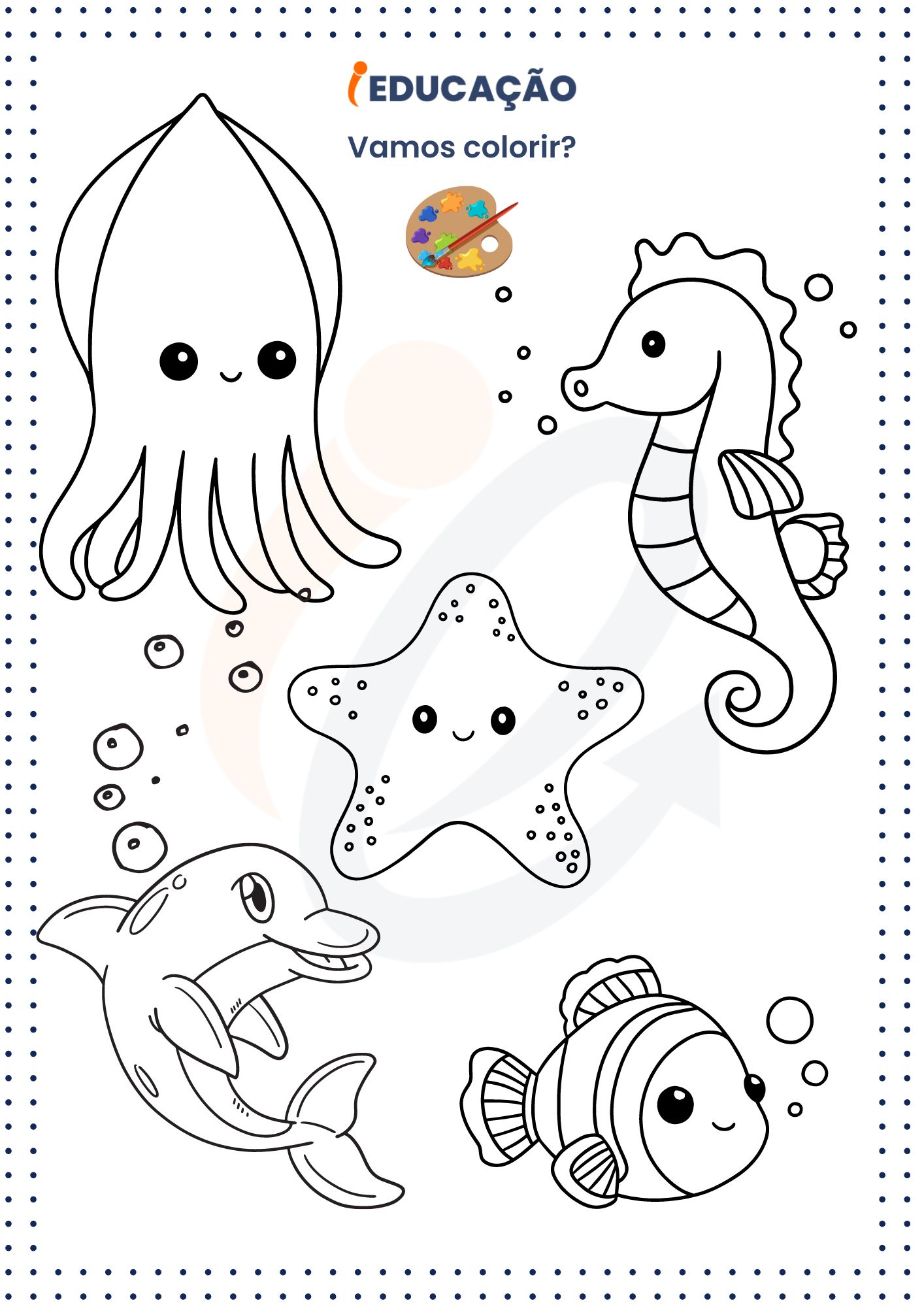 Desenhos para Colorir_ Animais do mar