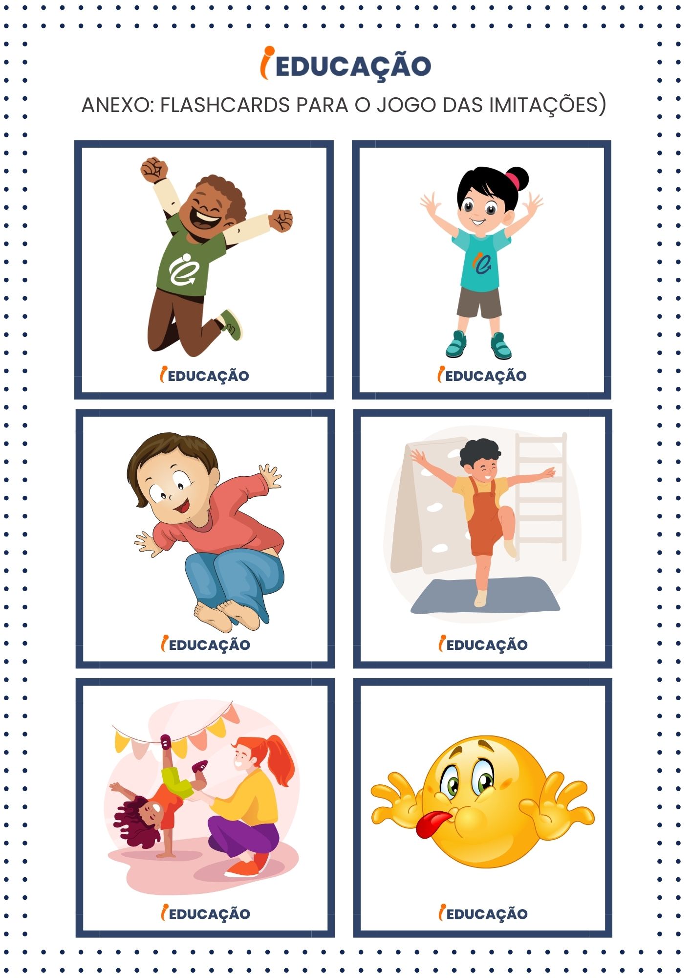 Jogo de imitação para Educação Infantil - Corpo, Gestos e Movimento - Flashcards iEducação - Anexo de Plano de Aula iEducação.jpg