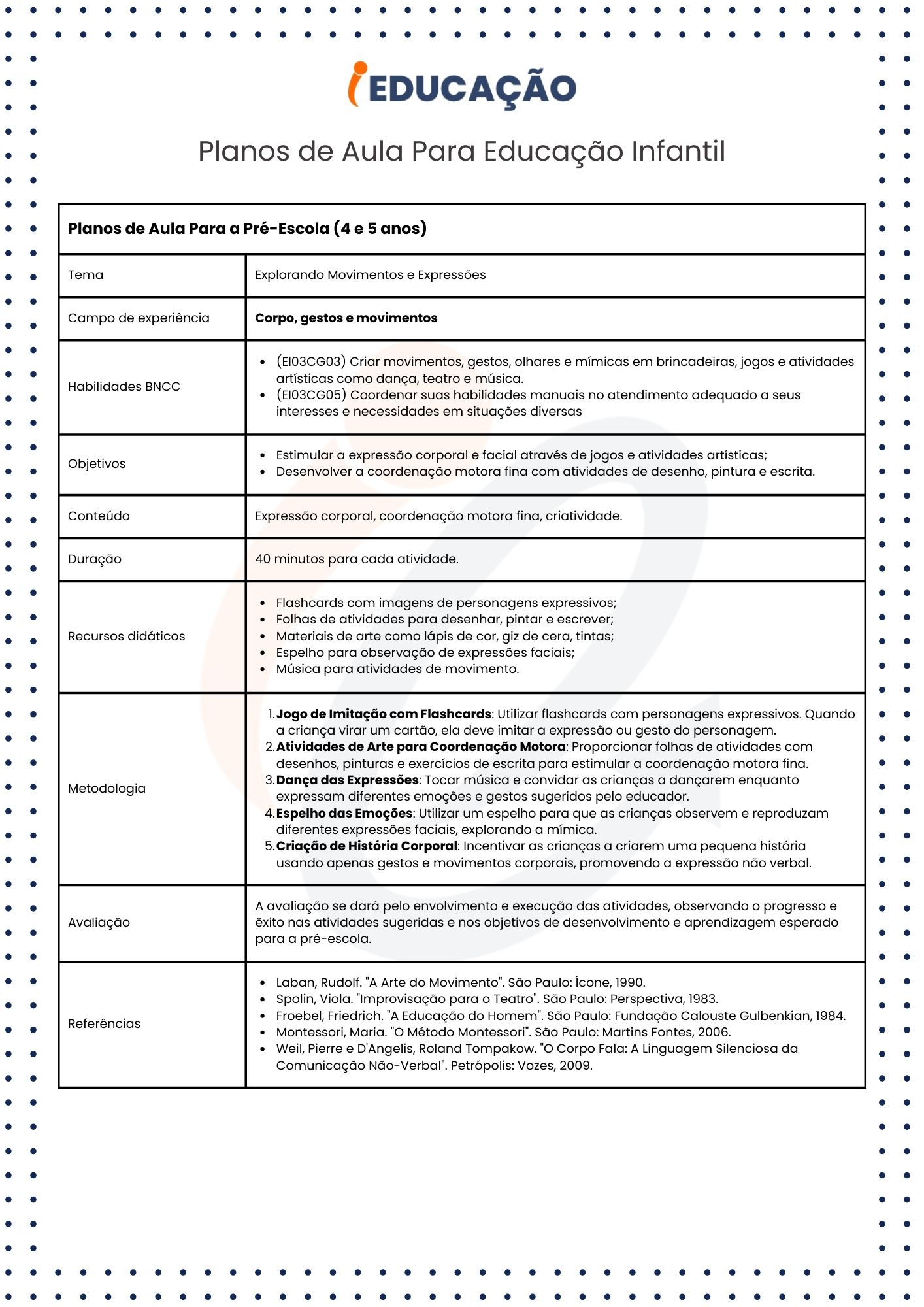 Plano de Aula para Educação Infantil - Planos de Aula Para Pré-Escola - Corpo, gestos e movimentos.jpg