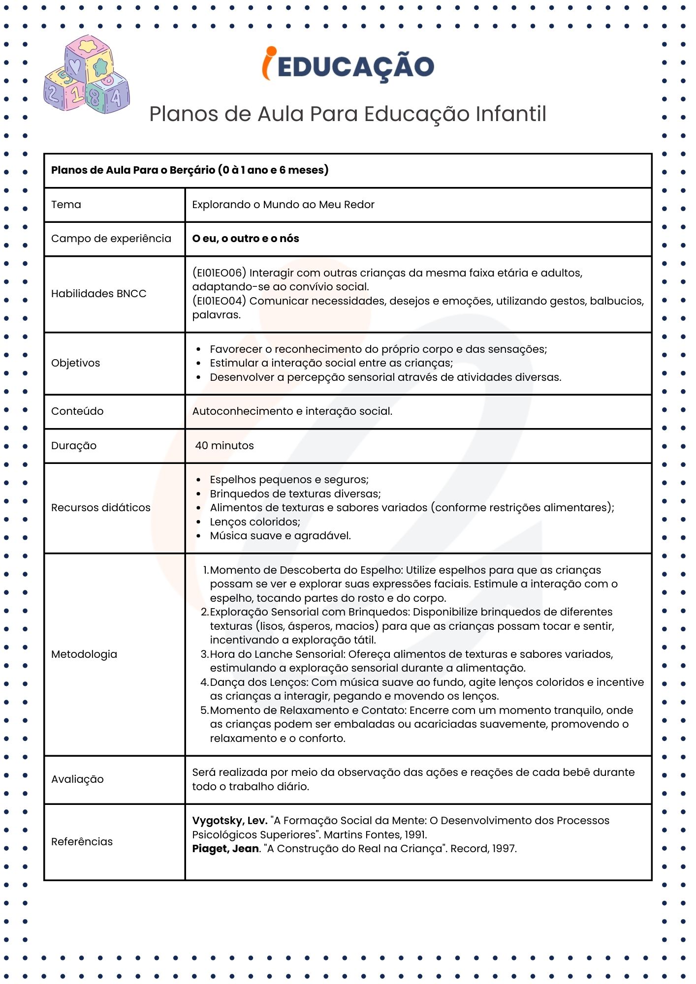 Plano de aula 1º ano