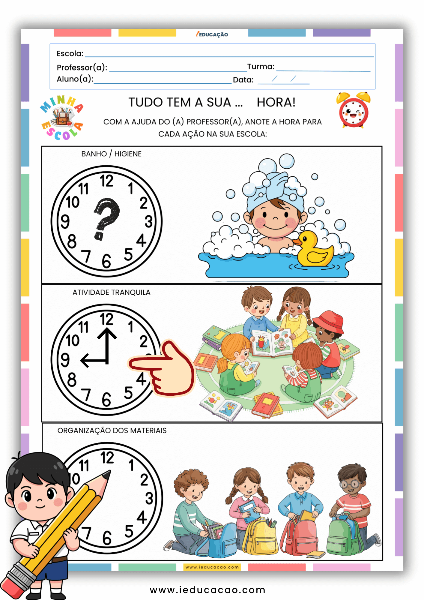 Atividades Volta às Aulas para Educação Infantil com Sondagem, Avaliação Diagnóstica e Adaptação Escolar Atividades Lúdicas de Boas Maneiras, Rotina e Interação Social - Atividades volta às Aulas - Rotina na Educação Infantil