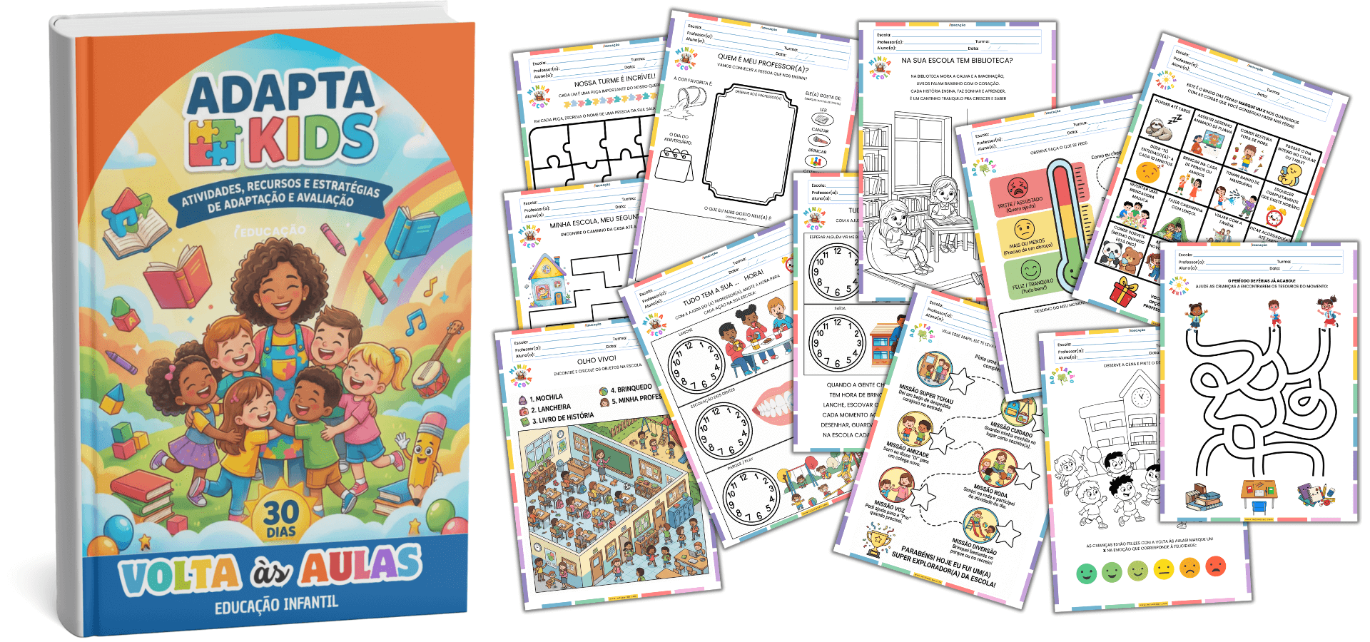 Atividades Volta às Aulas para Educação Infantil com Sondagem, Avaliação Diagnóstica e Adaptação Escolar Atividades Volta às Aulas para Educação Infantil com propostas de Adaptação Escolar