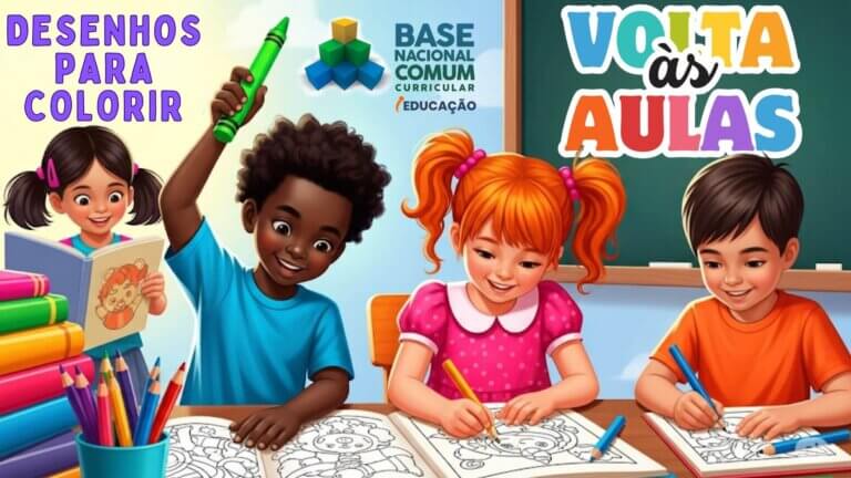 Desenhos de Volta às Aulas para Imprimir e Colorir