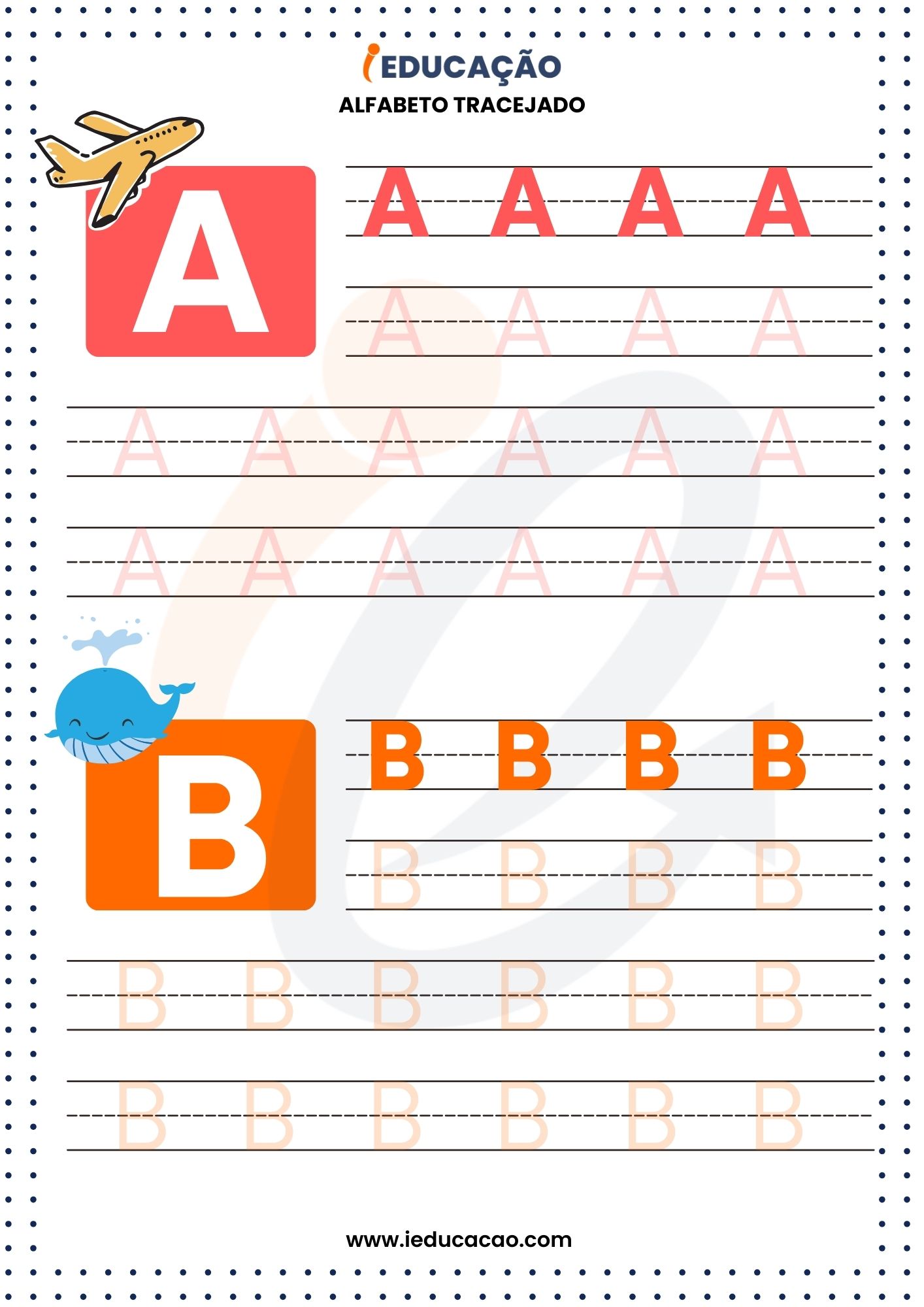Alfabeto Tracejado A e B