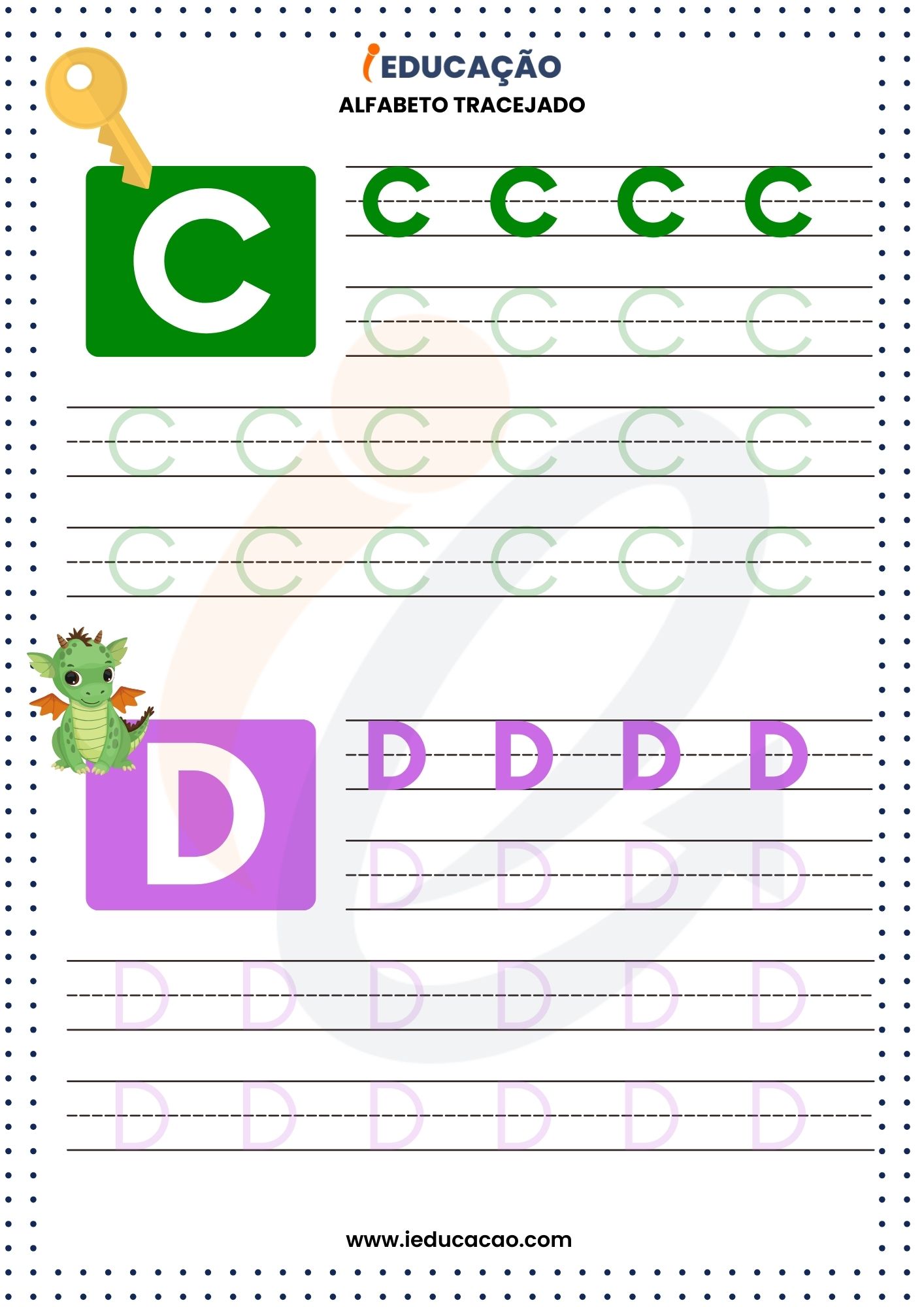 Alfabeto Tracejado C e D