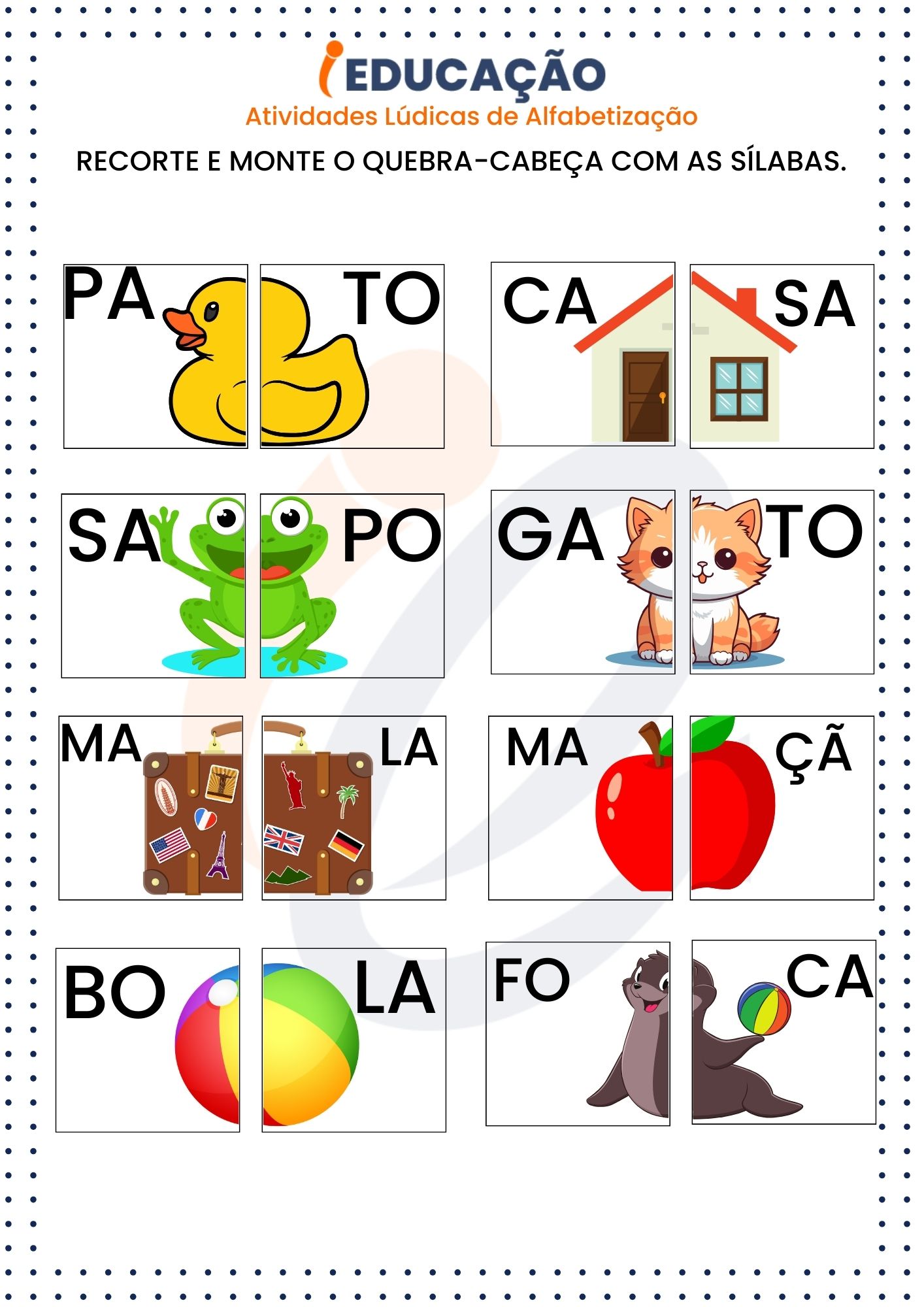Atividades Lúdicas de Alfabetização_ quebra-cabeça com silabas