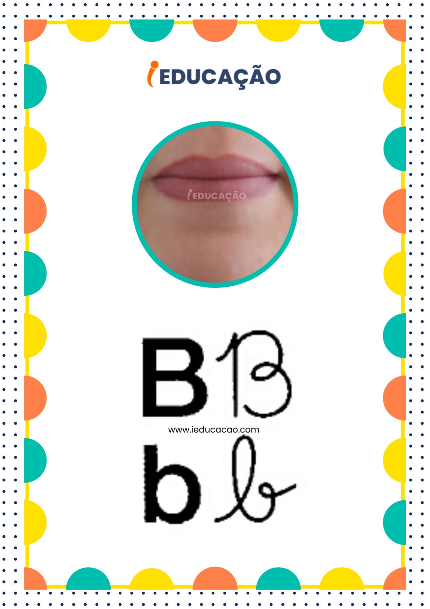 Letra B - Alfabeto Fônico com as letras do alfabeto - Consciência Fonológica