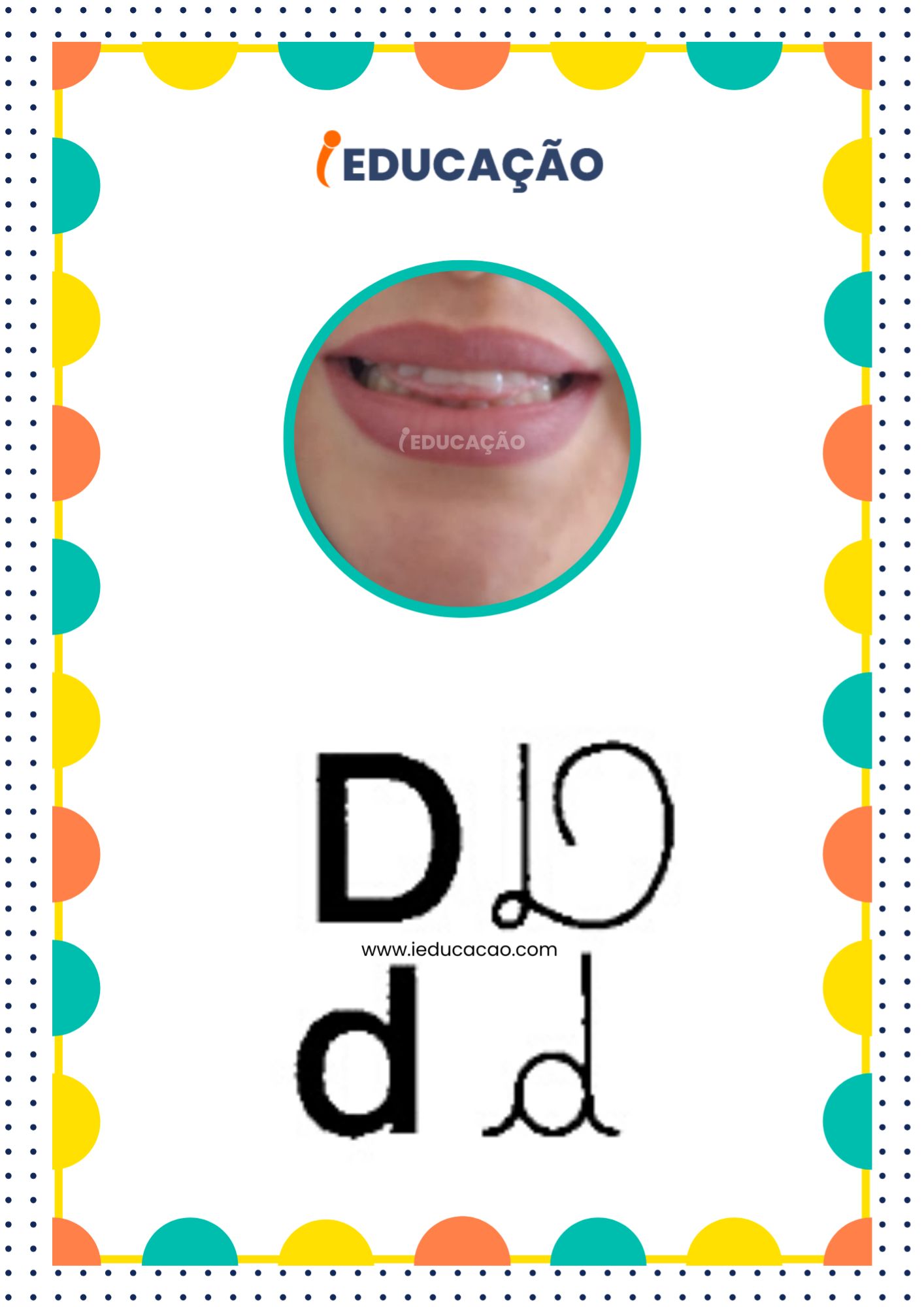Letra D - Alfabeto Fônico com as letras do alfabeto - Consciência Fonológica
