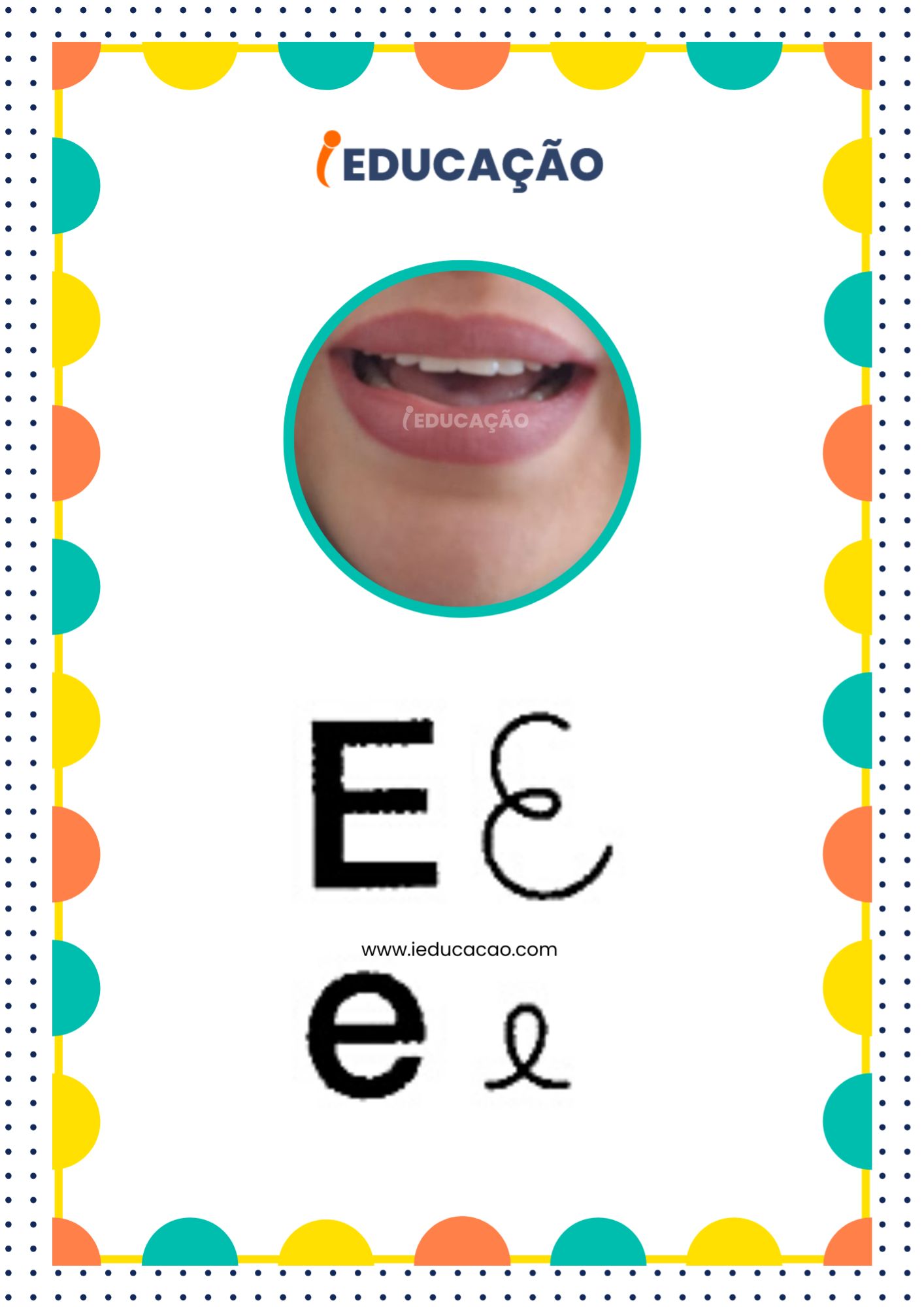 Letra E - Alfabeto Fônico com as letras do alfabeto - Consciência Fonológica
