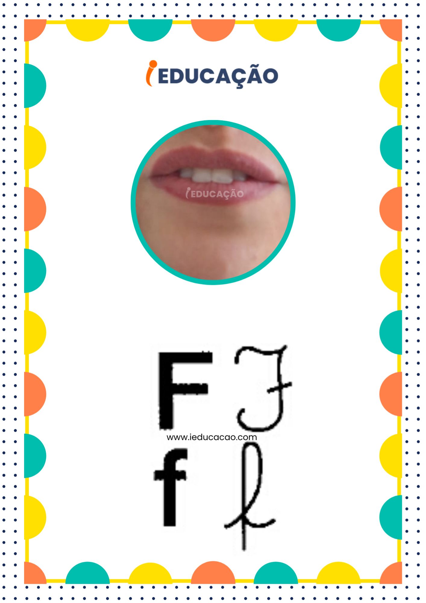 Letra F - Alfabeto Fônico com as letras do alfabeto - Consciência Fonológica