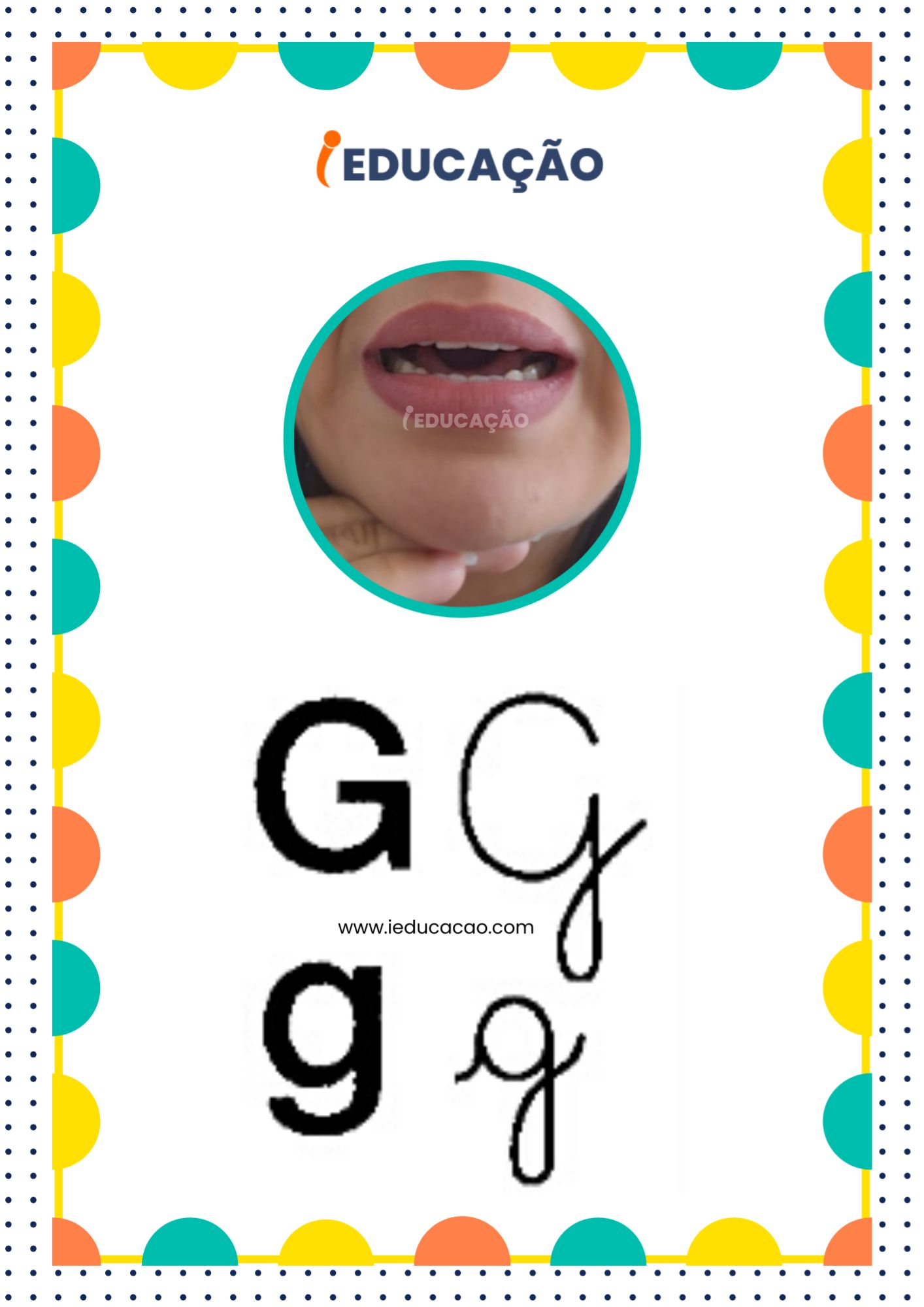 Letra G - Alfabeto Fônico com as letras do alfabeto - Consciência Fonológica