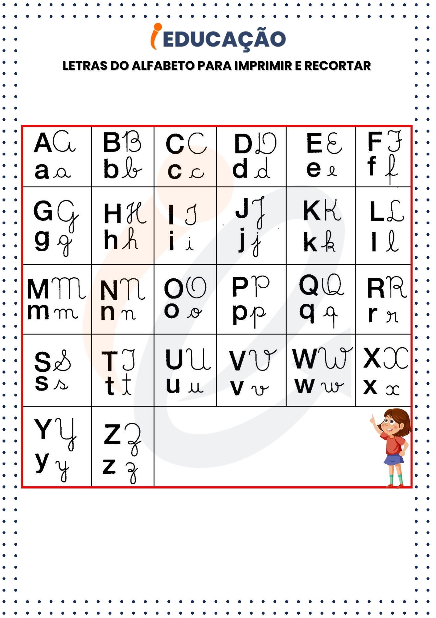 Letras do Alfabeto Para Imprimir cursivas, bastão, maiúscula e Recortar