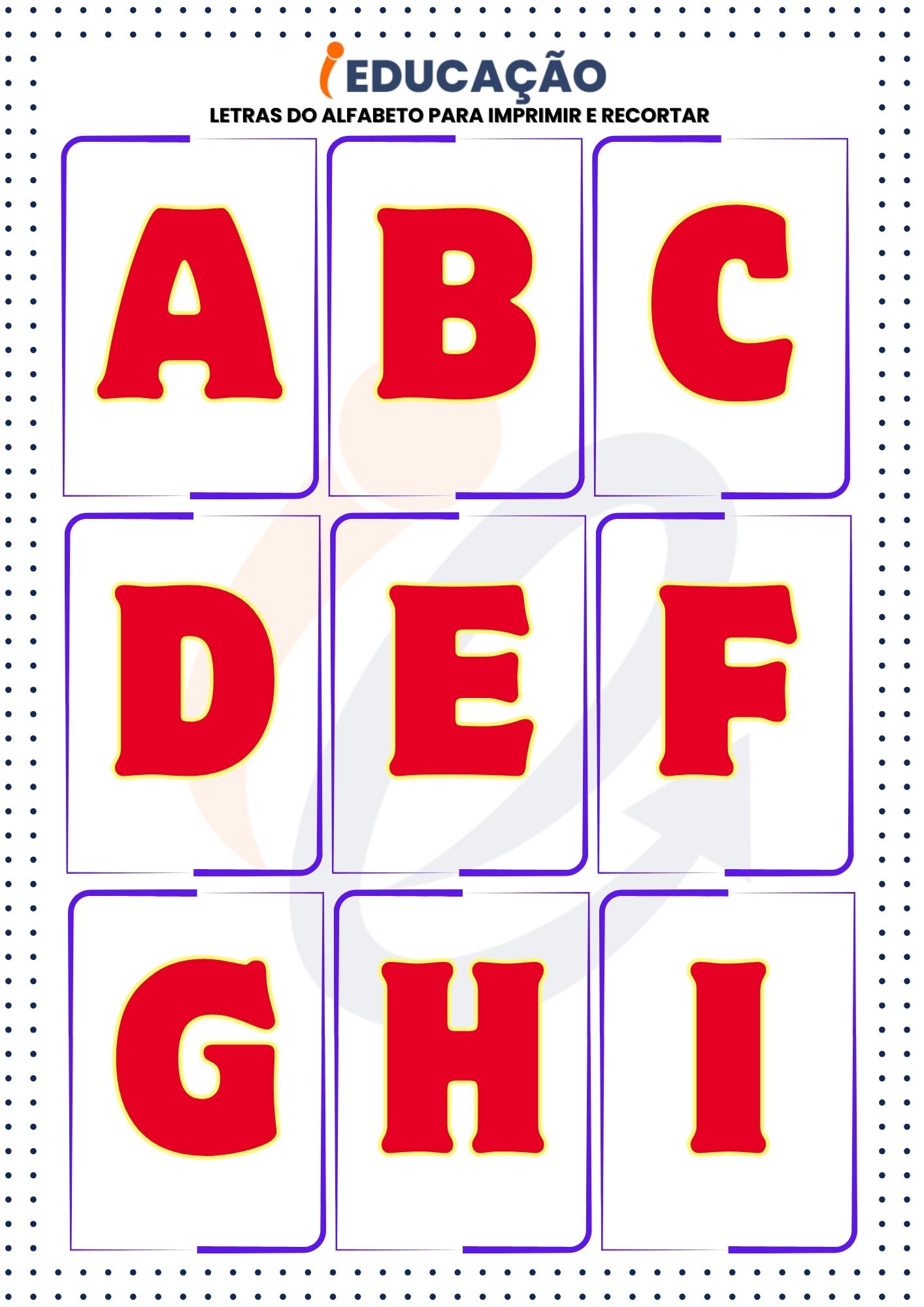 Letras do Alfabeto Para Imprimir e Recortar cartão