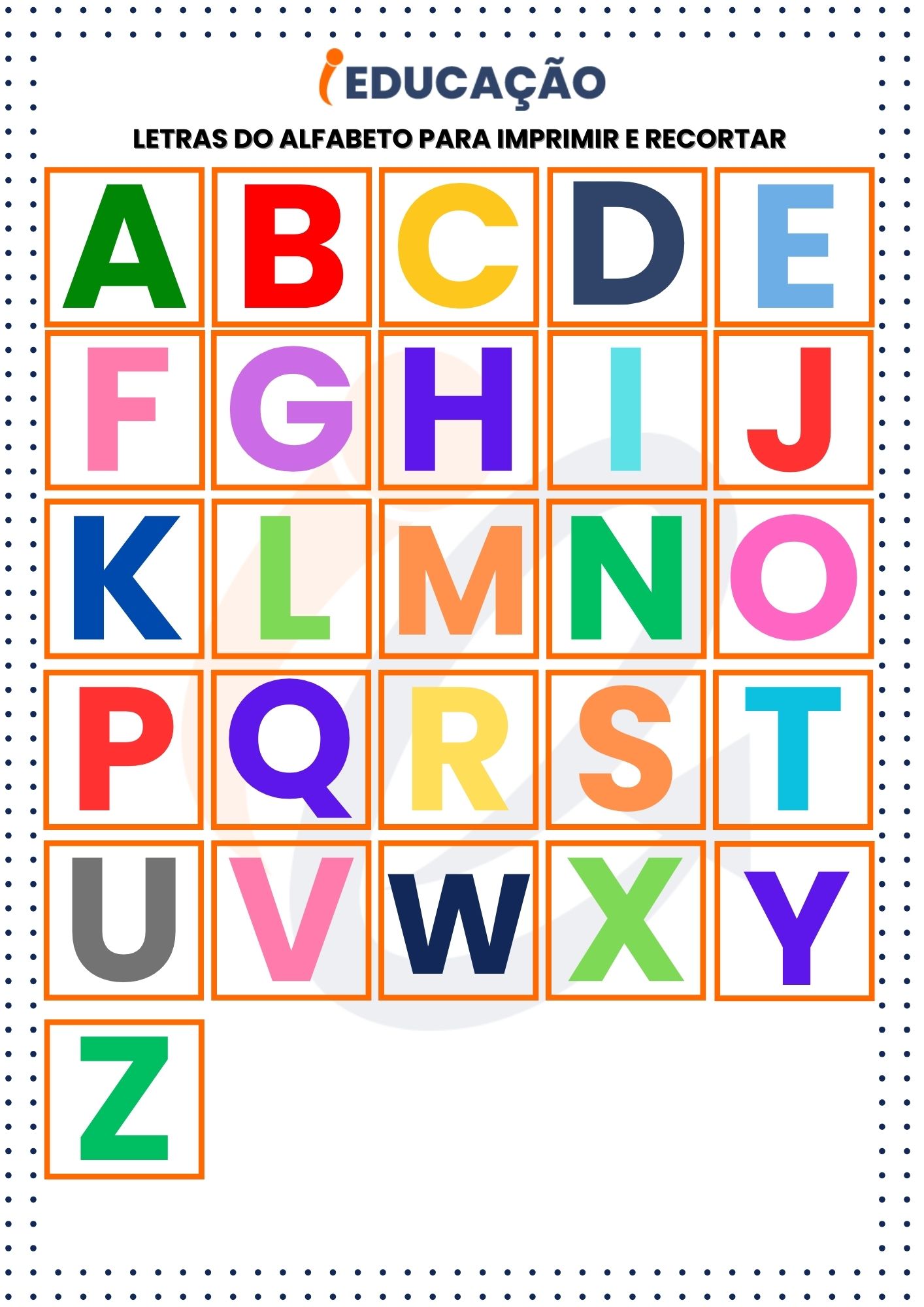 Letras do Alfabeto Para Imprimir e Recortar coloridas
