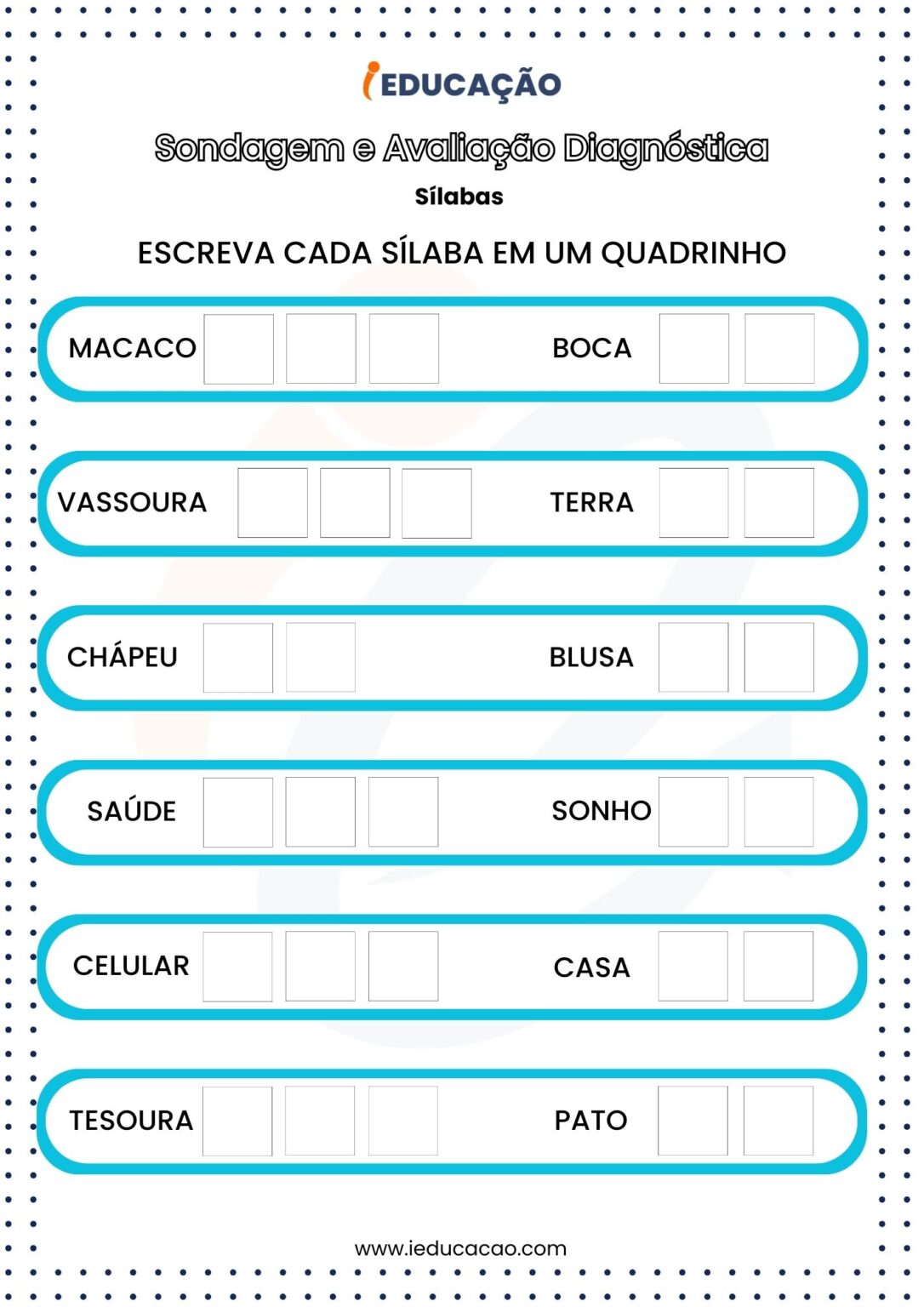 Atividades de Sondagem e Avaliação Diagnóstica para Imprimir