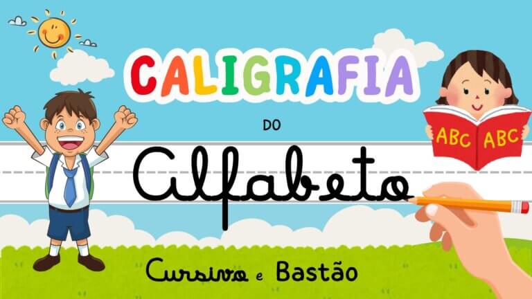 Caligrafia do Alfabeto Cursivo e Bastão para Imprimir