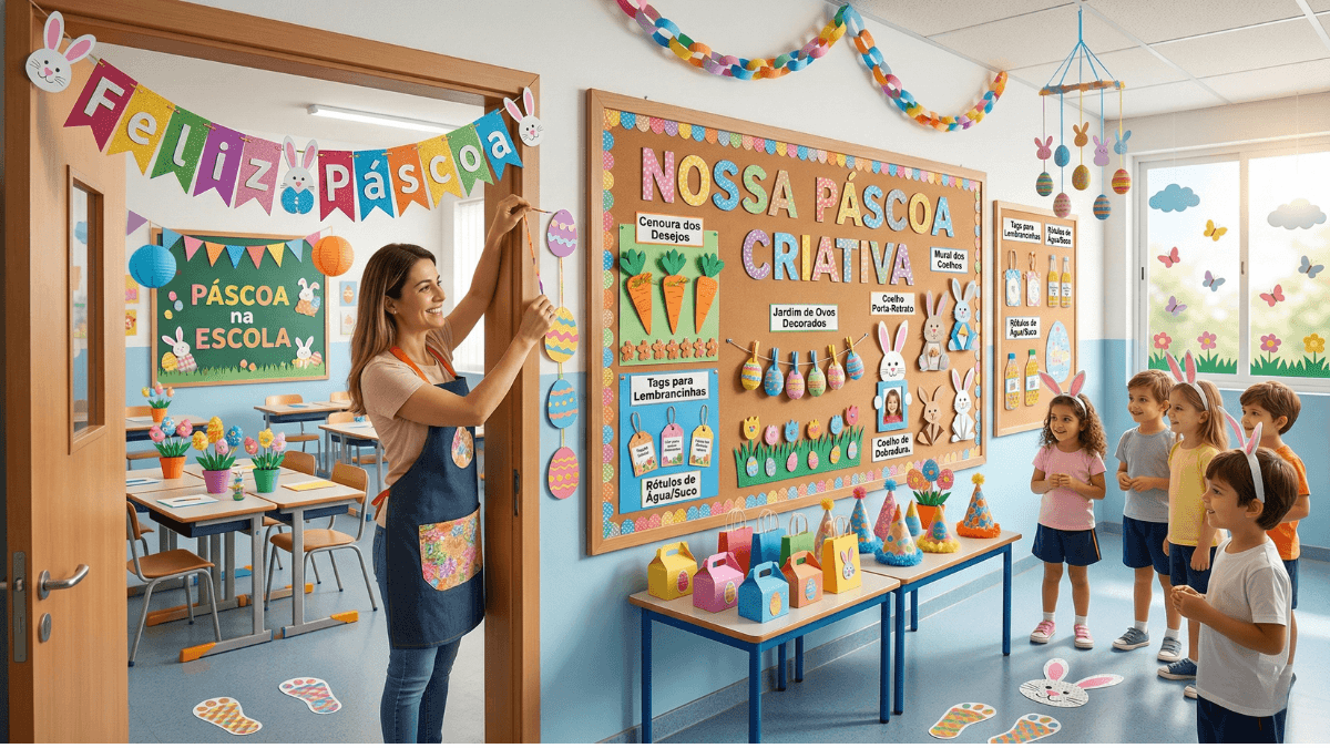 Decoração de Páscoa Infantil para Escola com Moldes para Imprimir Decoração de Páscoa para Imprimir - Decorando a sala de aula para a páscoa na educação infantil - Feliz Páscoa