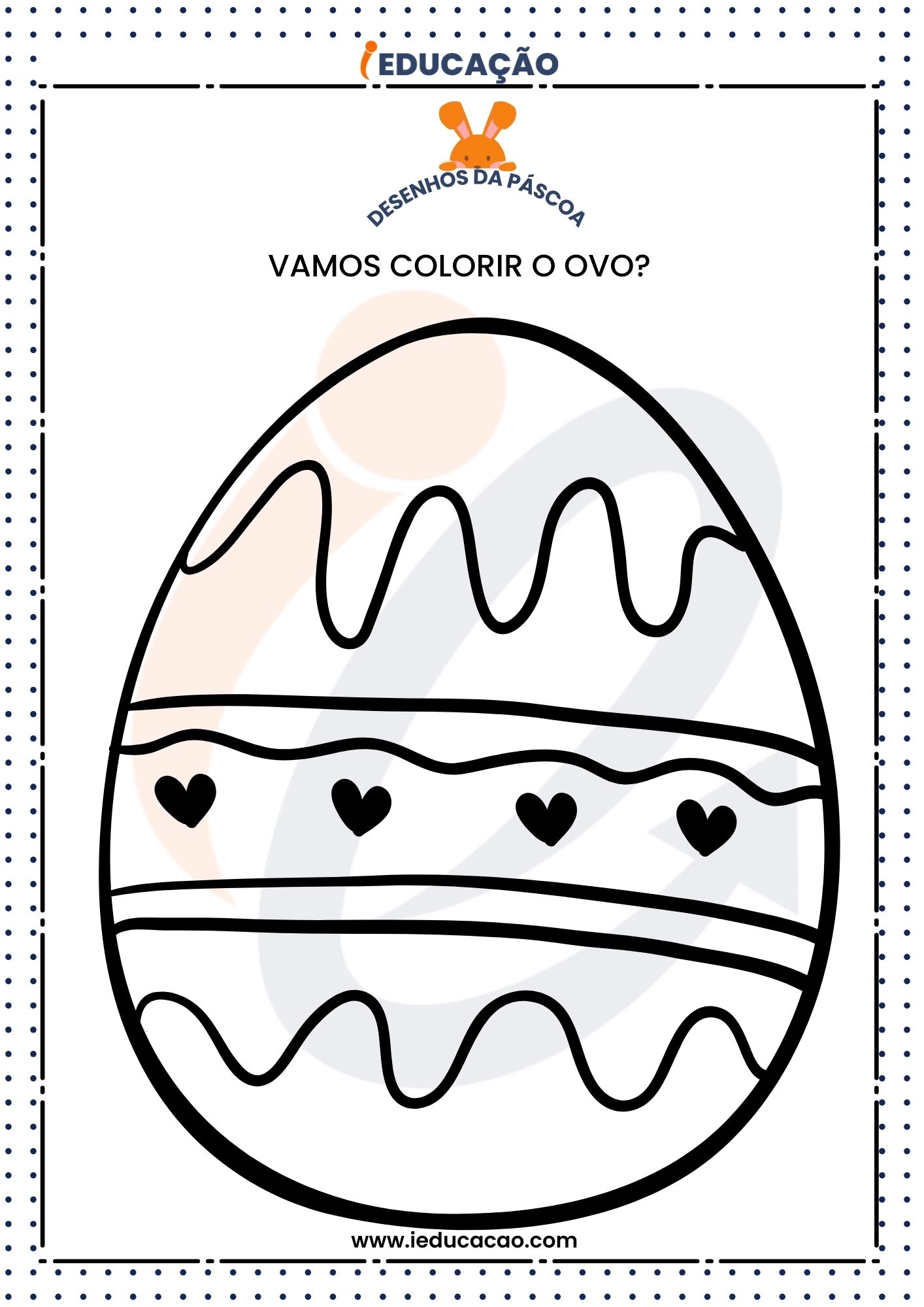 Ovos de Páscoa Infantil para colorir e imprimir