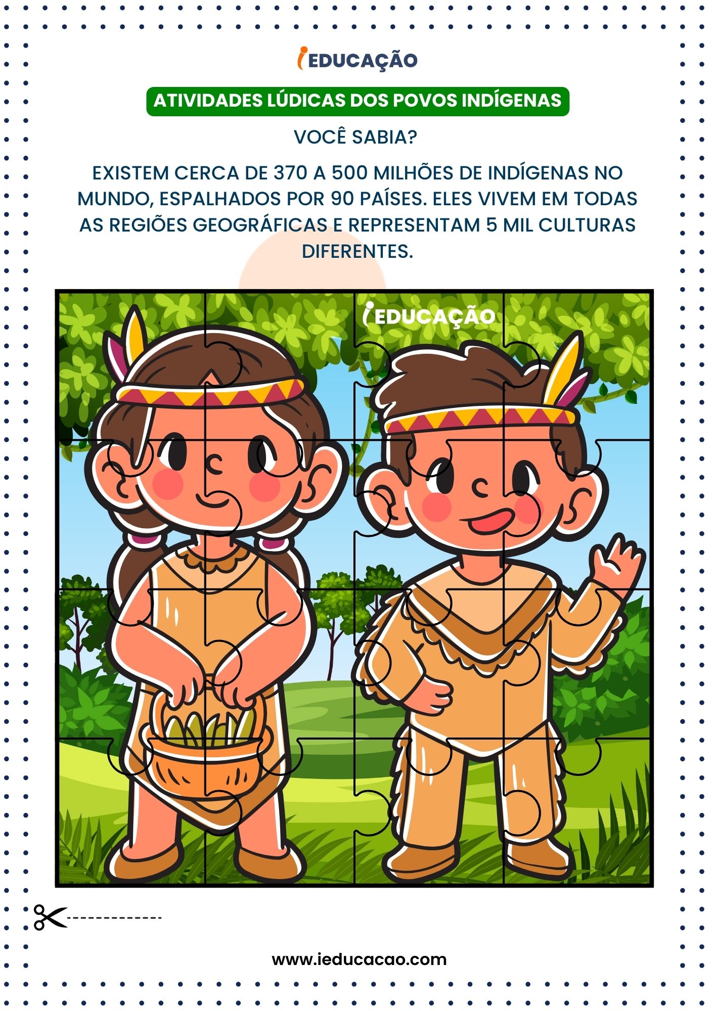 Atividades Lúdicas Dia do Índio - Povos Indígenas do Brasil - Jogo pedagógico - Jogo de quebra-cabeça  infantil.jpg