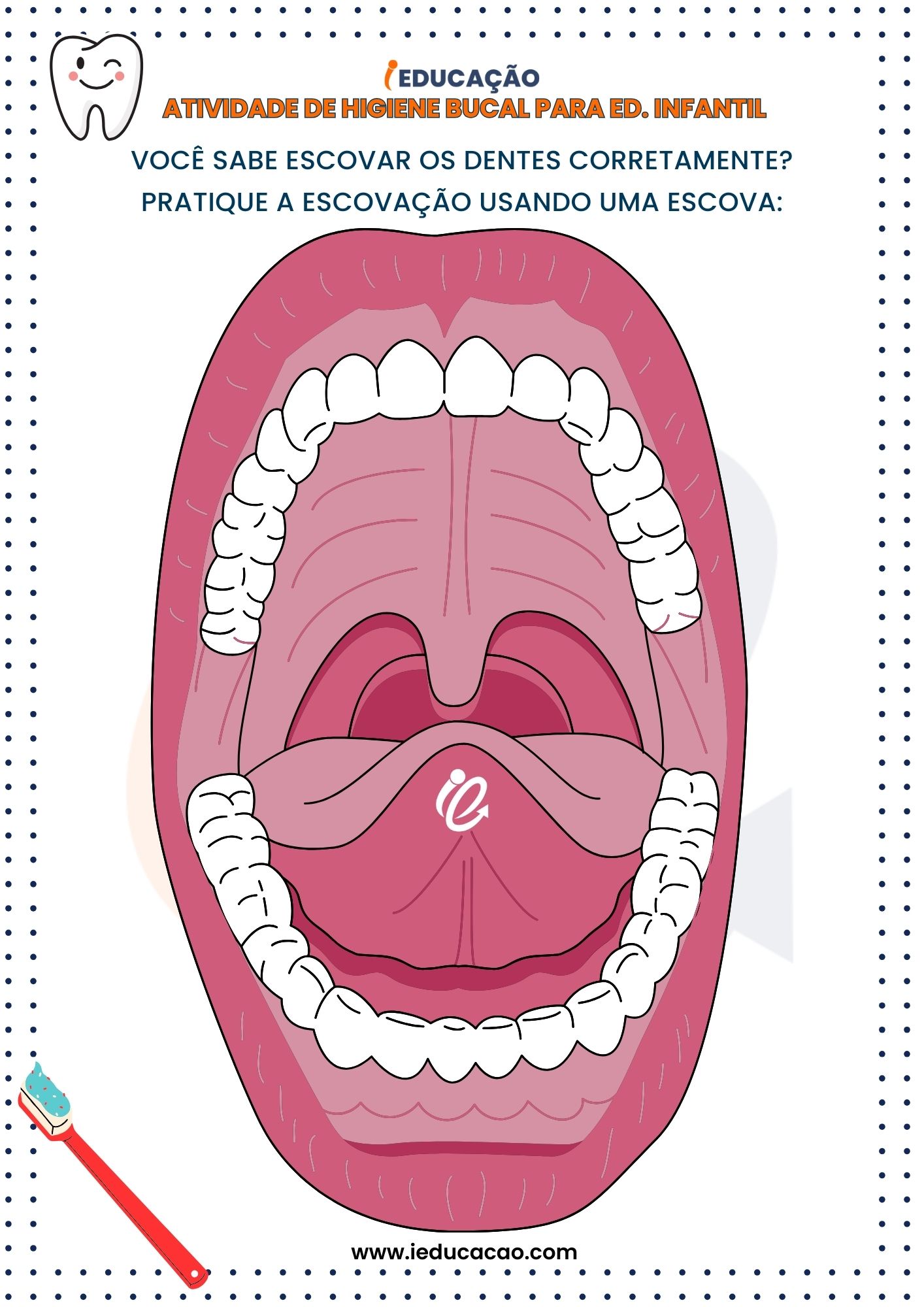 Atividades de Higiene Bucal para Educação Infantil boca para imprimir_
