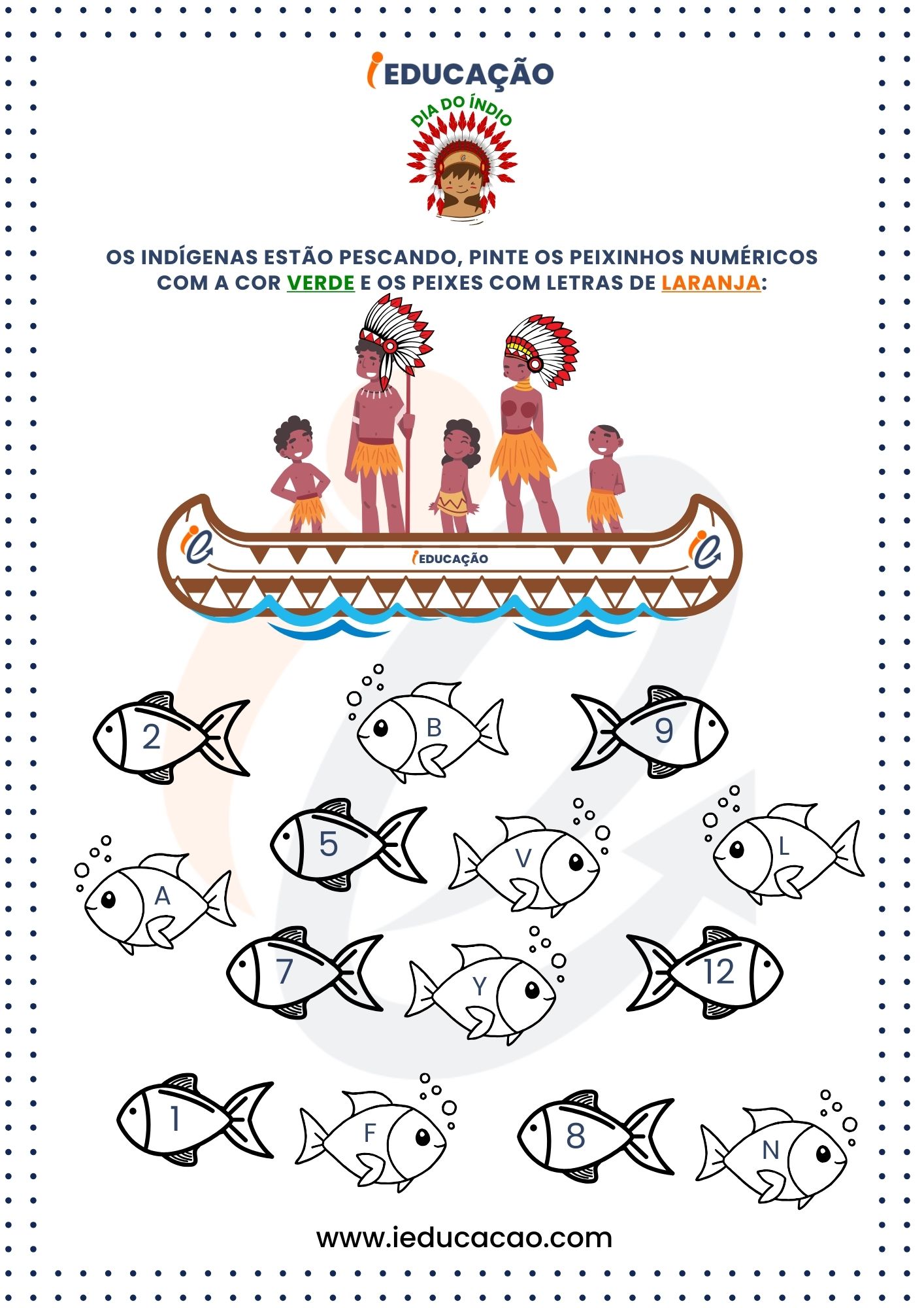 Atividades para o Dia do Índio - Pré 1 (4-5 anos) - Atividades de diferenciação de letras e números - Costumes Indígenas para educação infantil.jpg