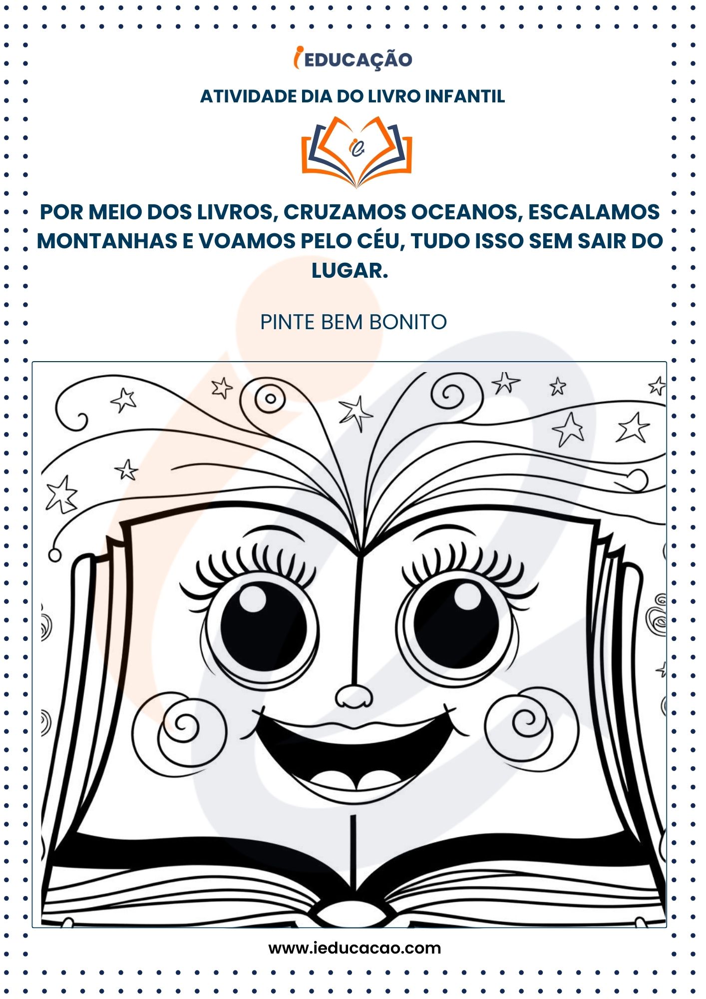 Atividades para o Dia do Livro Infantil colorir livro
